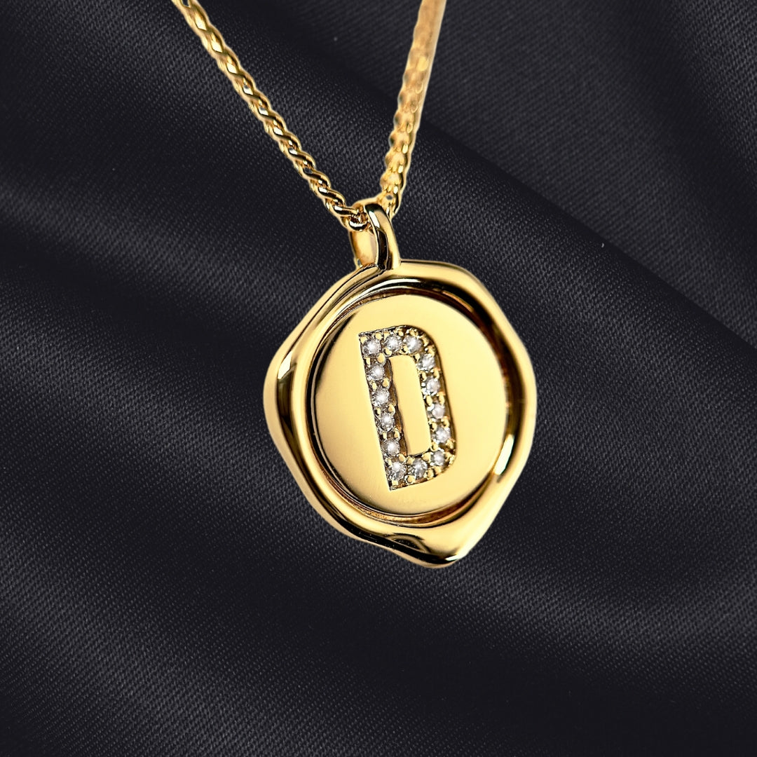D Letter Pendant - Lab Grown Diamond Pendant in 14K Gold/18k Gold/925 Silver