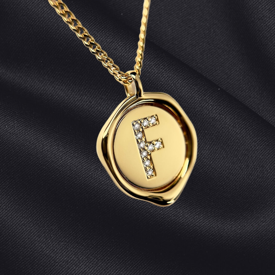 F Letter Pendant - Lab Grown Diamond Pendant in 14K Gold/18k Gold/925 Silver