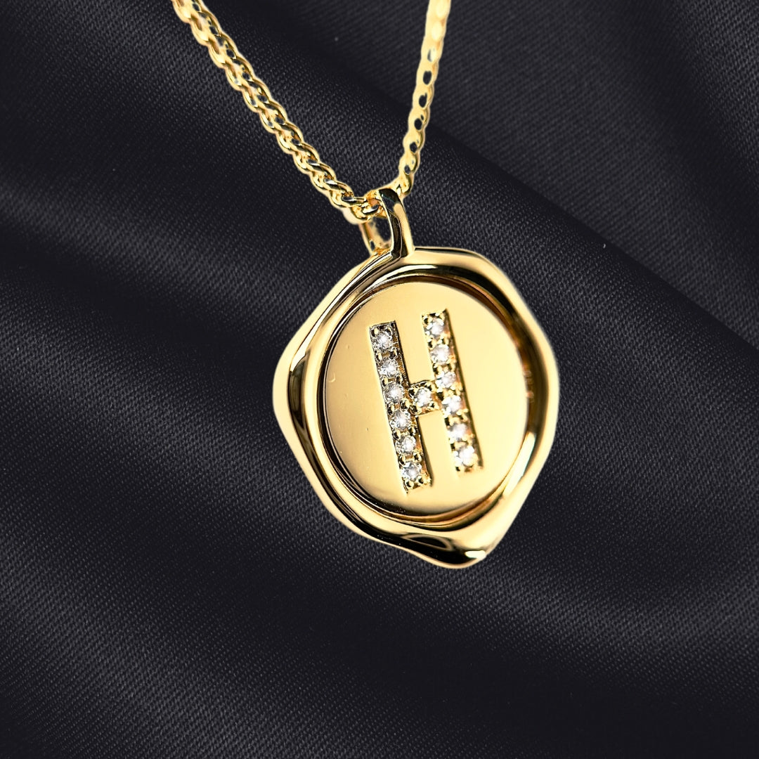 H Letter Pendant - Lab Grown Diamond Pendant in 14K Gold/18k Gold/925 Silver