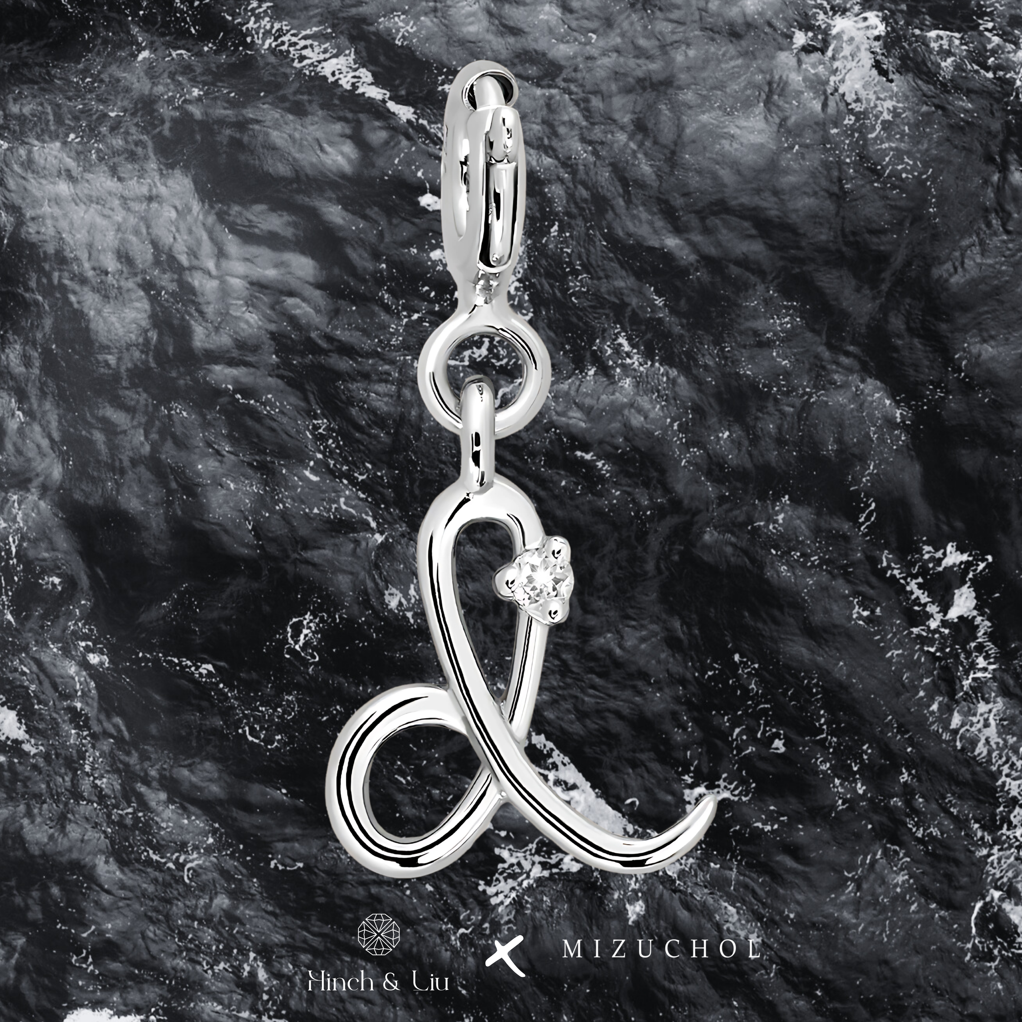 Letter Charm - Lab Grown Diamond Pendant in 14K Gold/18k Gold/925 Silver