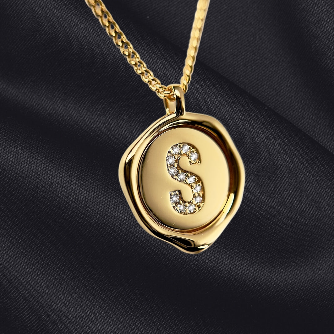 S Letter Pendant - Lab Grown Diamond Pendant in 14K Gold/18k Gold/925 Silver