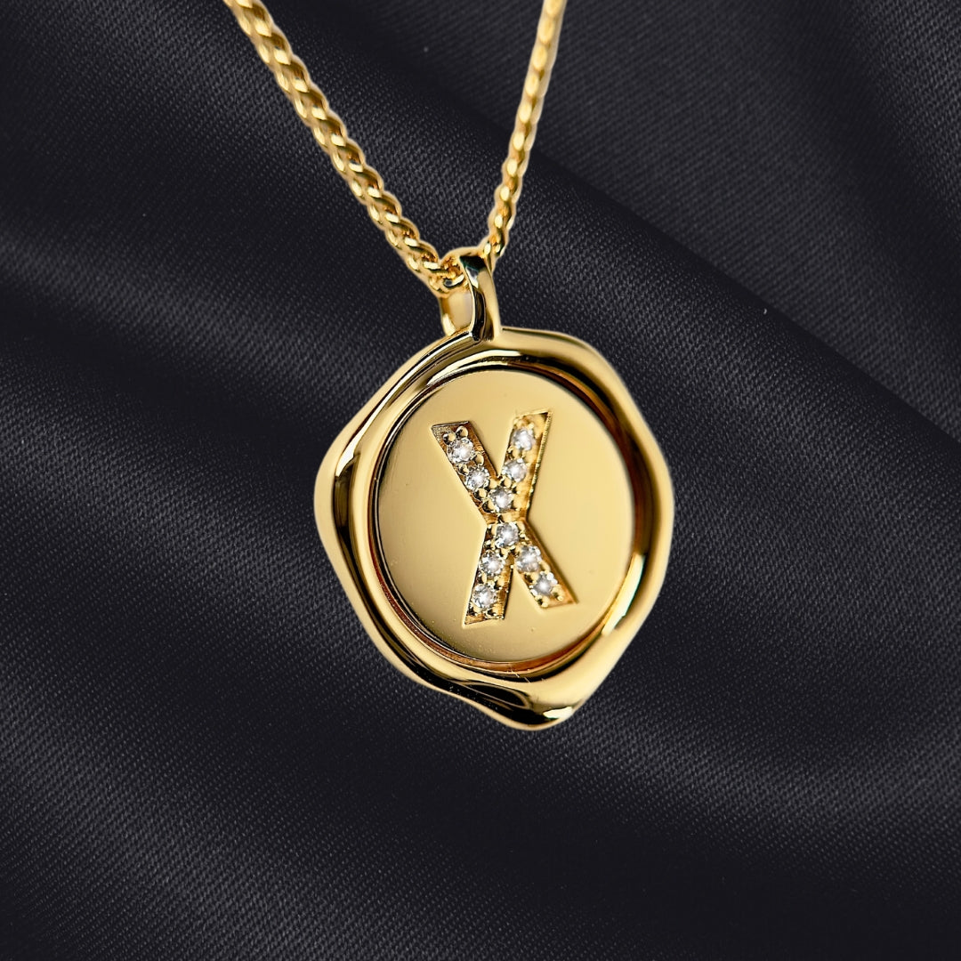 X Letter Pendant - Lab Grown Diamond Pendant in 14K Gold/18k Gold/925 Silver