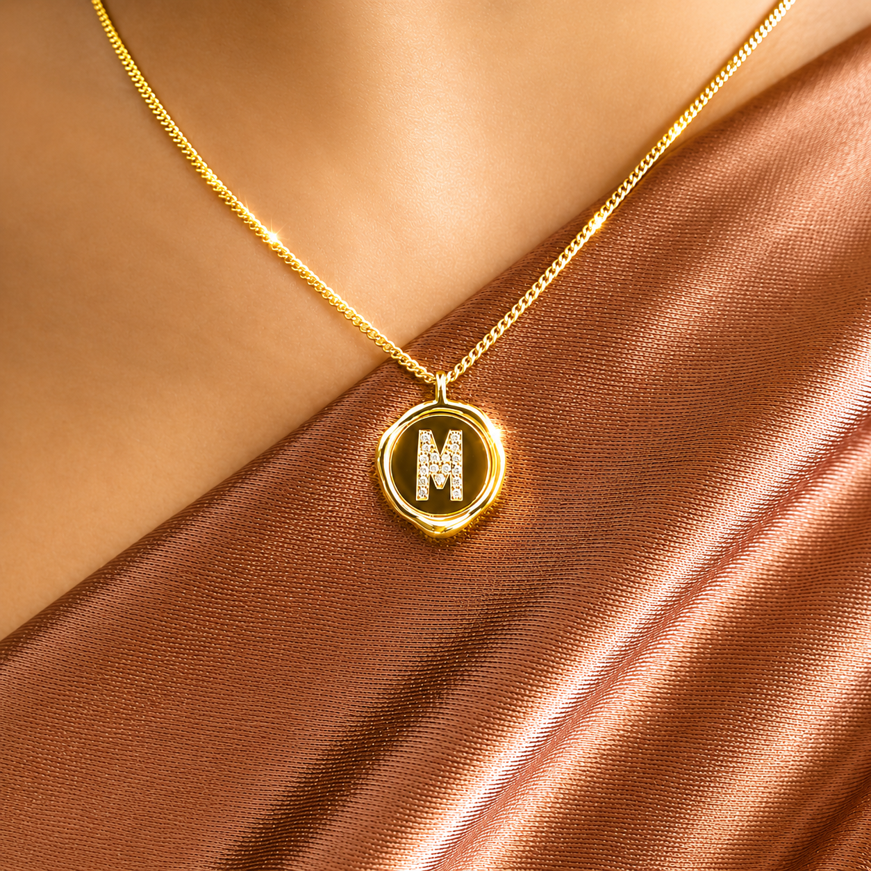 K Initial Lab Grown Diamond Pendant Necklace in 14K or 18K Gold / Gold Vermeil