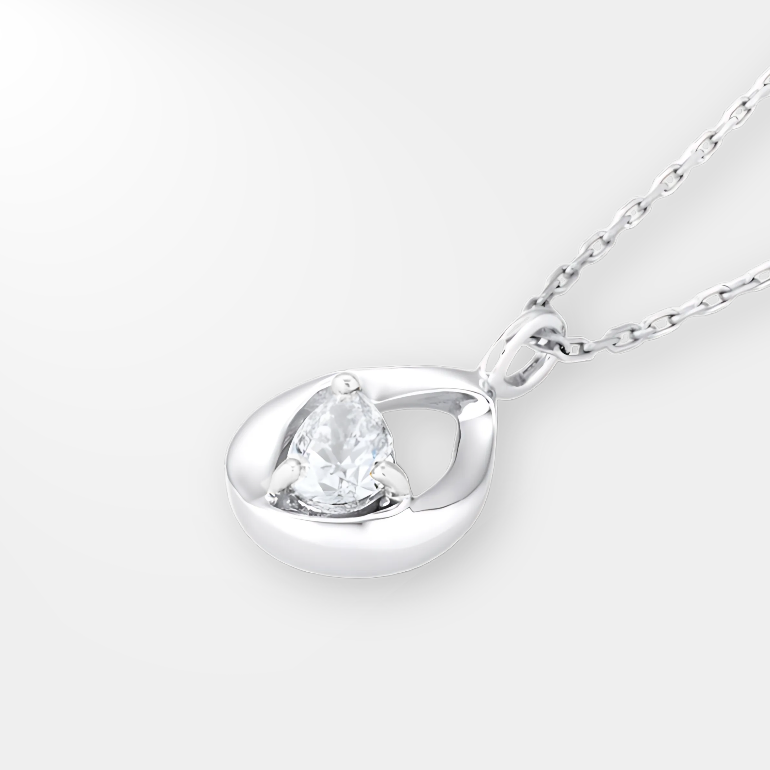 Lotus Petal - 0.3 ct. Lab Grown Diamond Pendant in 18K Gold / 14K Gold / Gold Vermeil, IGI Certified