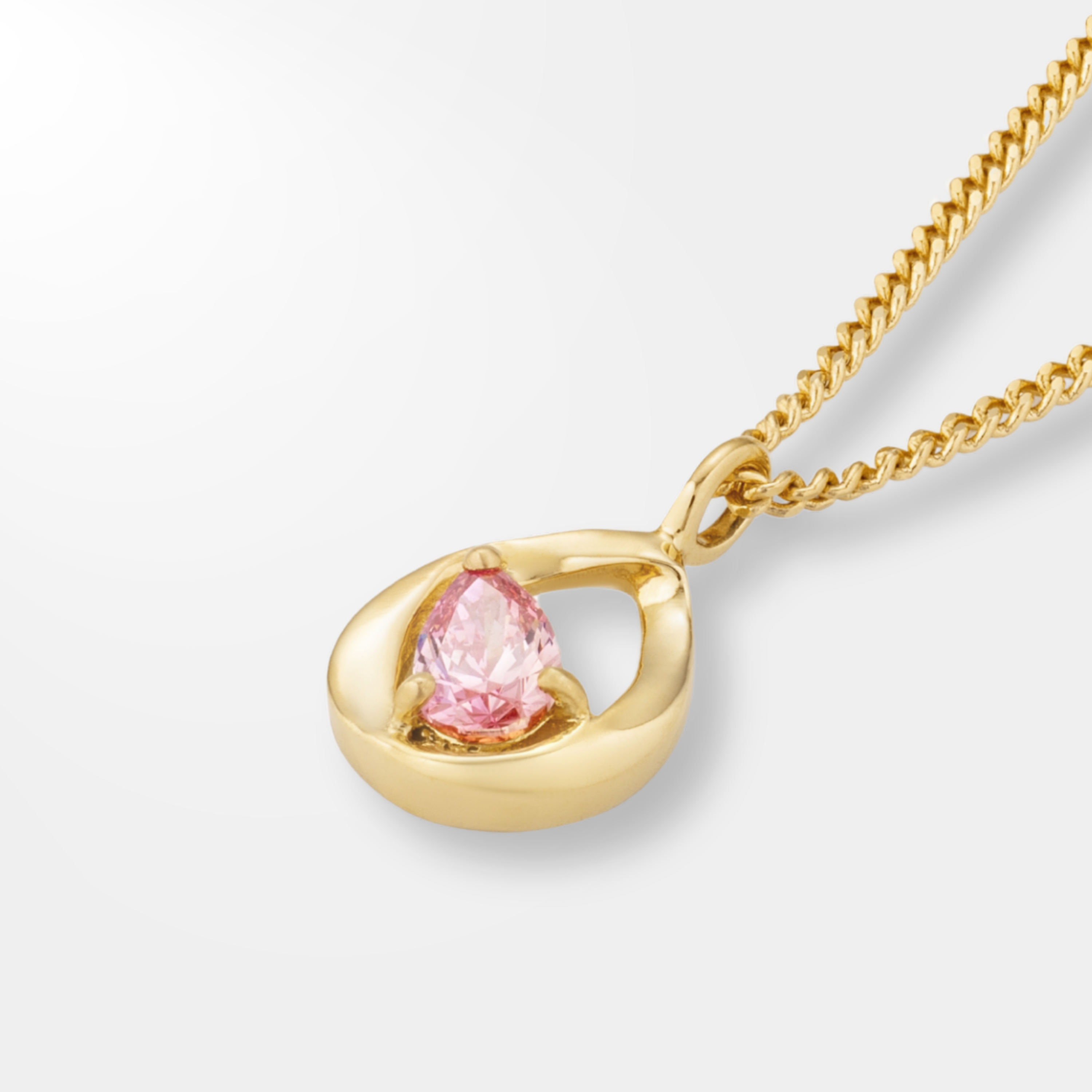 Lotus Petal - 0.33 Ct. Lab Grown Pink Diamond Solitaire Pendant in 18k Gold, IGI Certified - Limited Edition