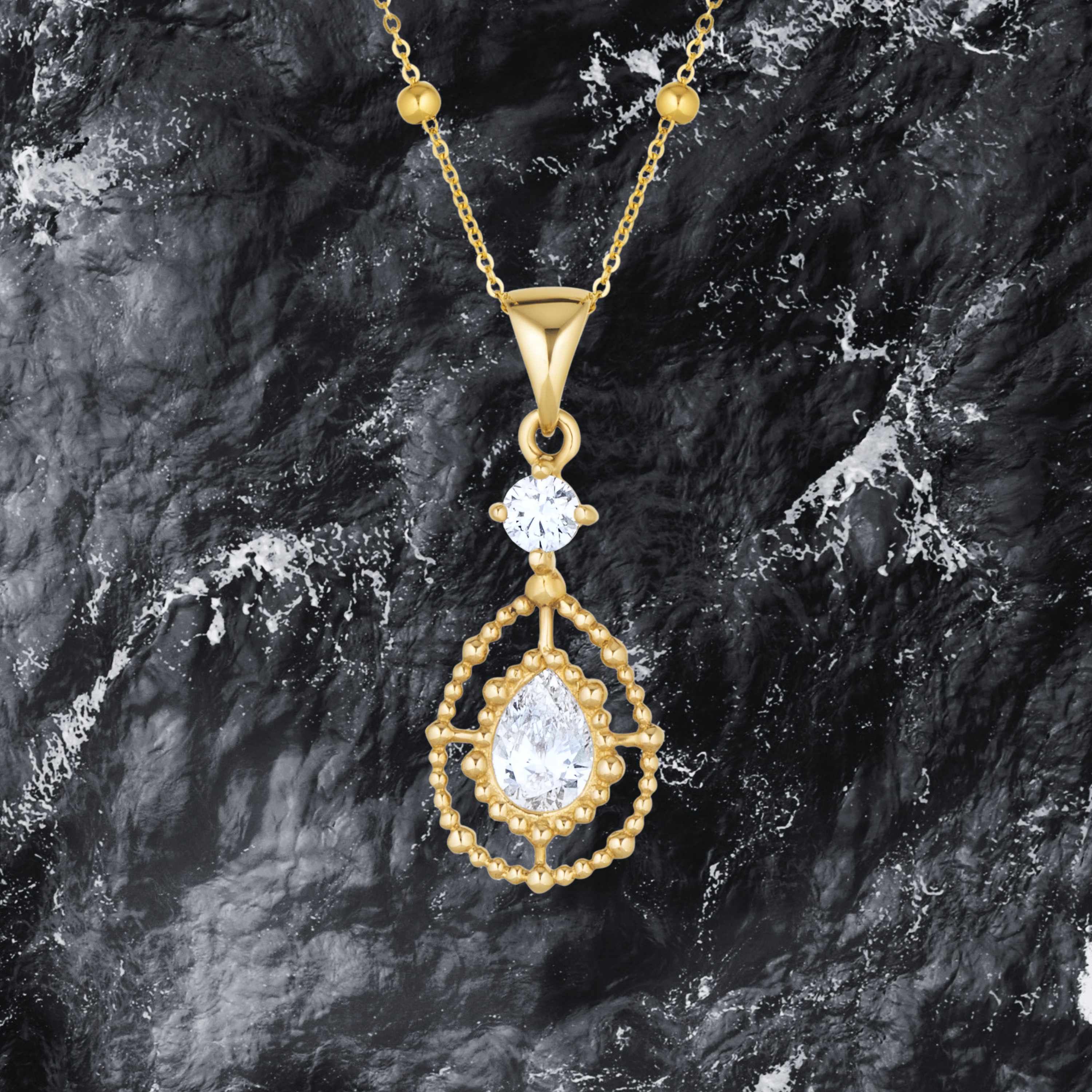 Ayutthaya - 0.77 ct. Lab Grown Diamond Pendant in 18K Gold / 14K Gold / Gold Vermeil, IGI Certified