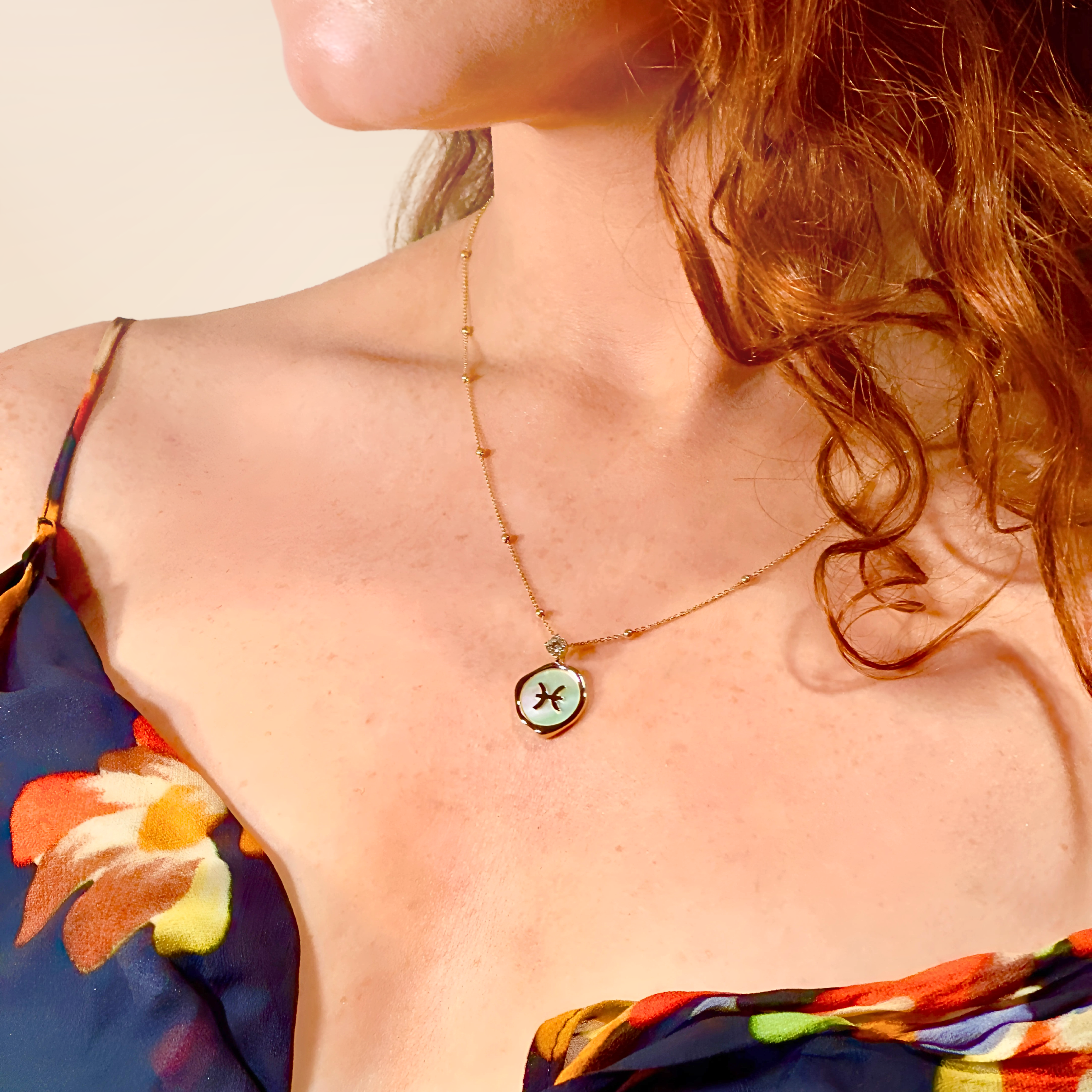 Pisces Zodiac Pendant - 0.2 ct. Lab Grown Diamond Pendant in 18K Gold / 14K Gold / Gold Vermeil