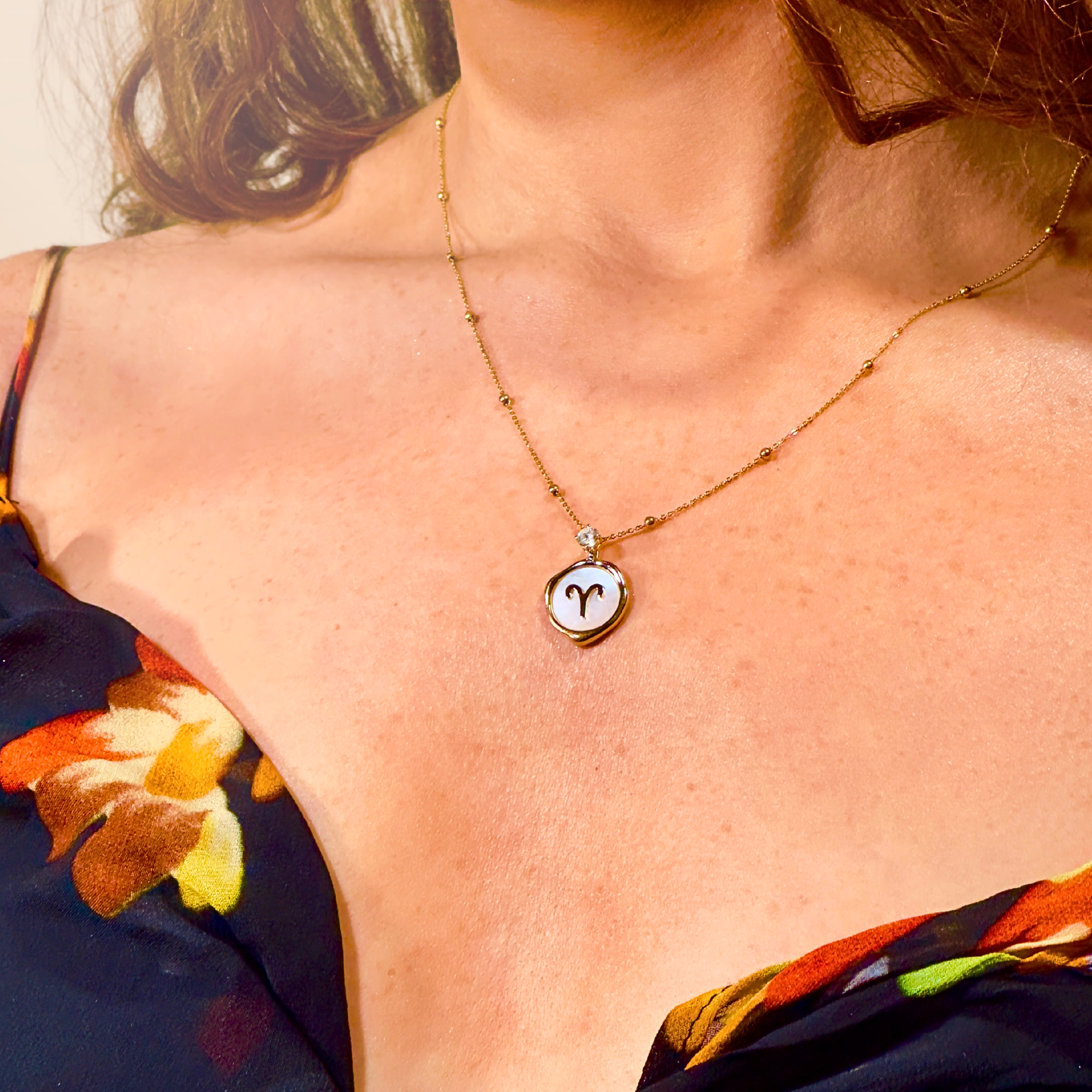 Aries Zodiac Pendant - 0.2 ct. Lab Grown Diamond Pendant in 18K Gold / 14K Gold / Gold Vermeil