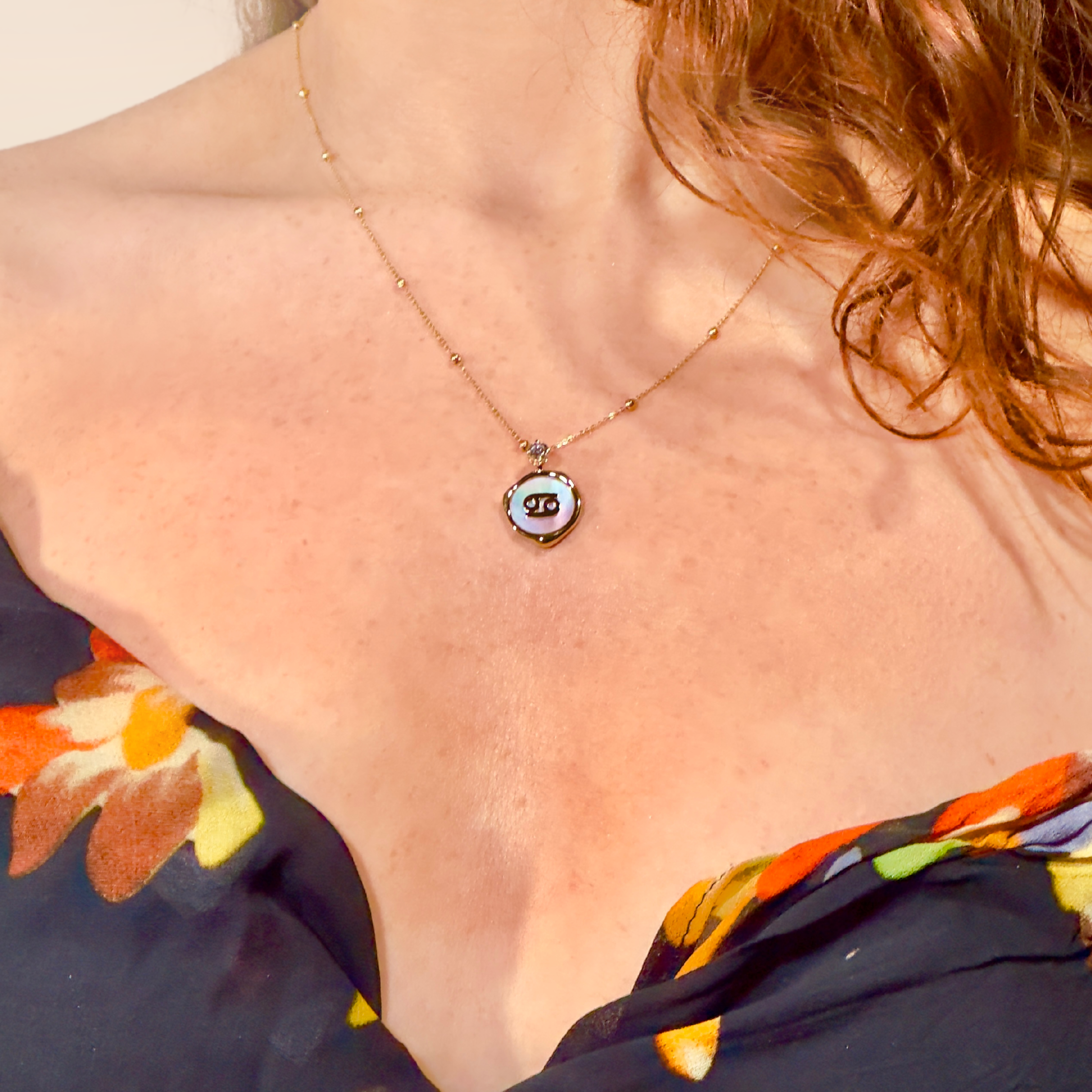 Cancer Zodiac Pendant - 0.2 ct. Lab Grown Diamond Pendant in 18K Gold / 14K Gold / Gold Vermeil