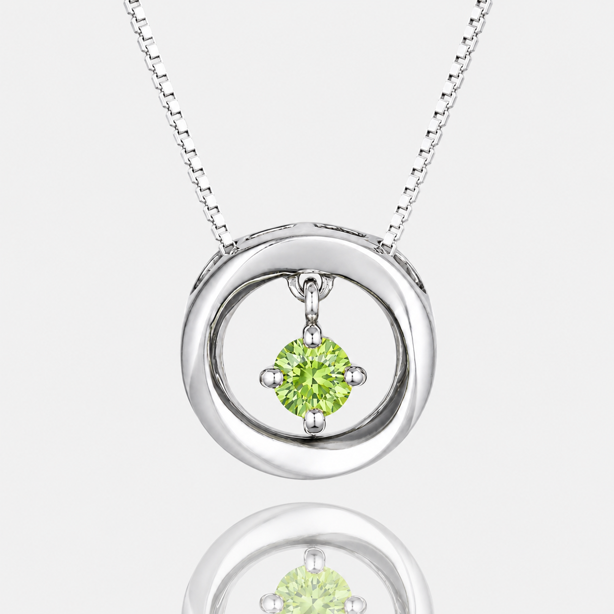 0.25 ct. Green Diamond Solitaire Pendant in 18K Gold – IGI Certified | Droplet Limited Edition
