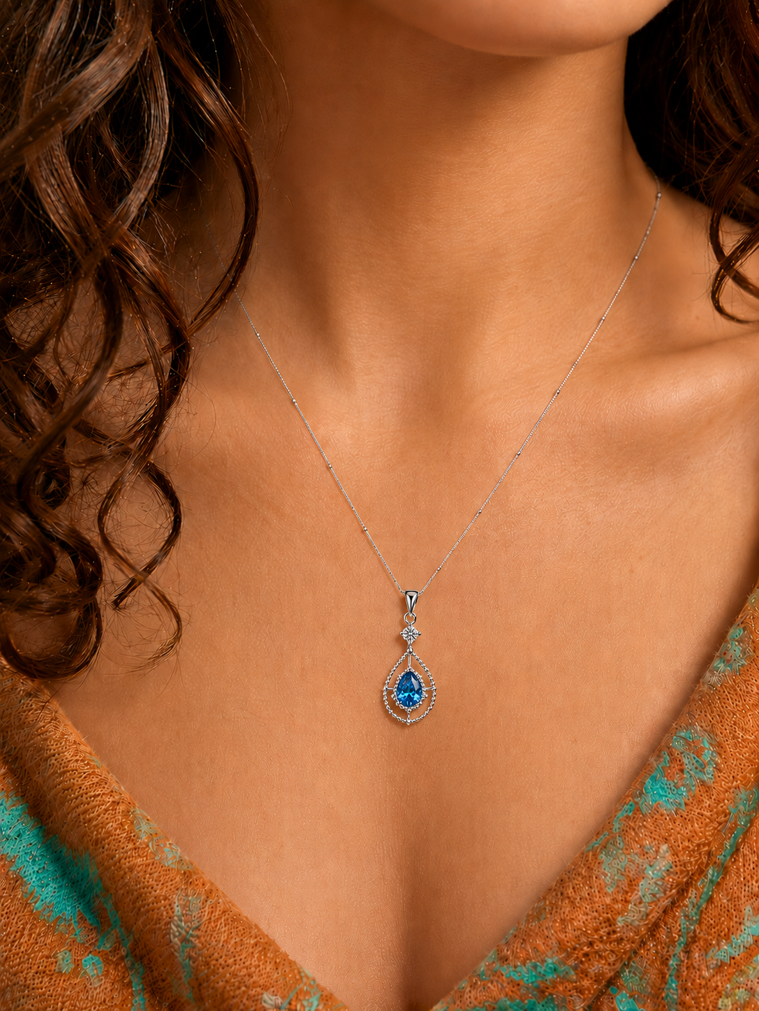 0.6 ct. Blue Diamond Solitaire Pendant in 18K Gold – IGI Certified | Ayutthaya Limited Edition