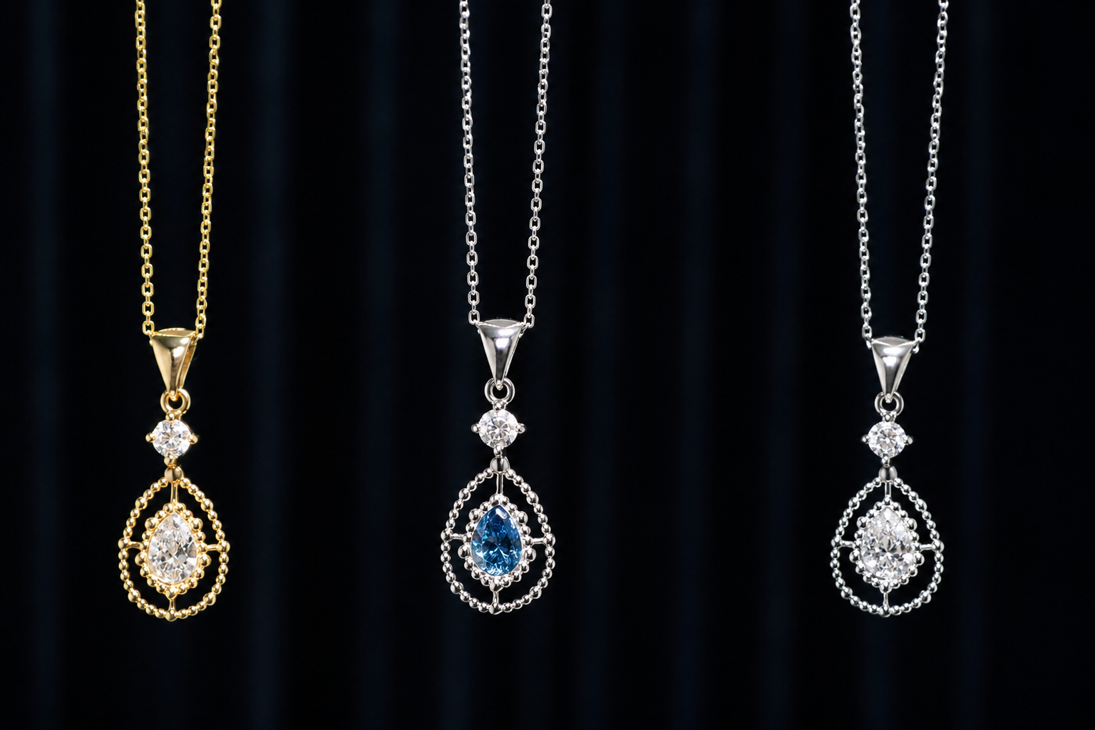 0.6 ct. Blue Diamond Solitaire Pendant in 18K Gold – IGI Certified | Ayutthaya Limited Edition