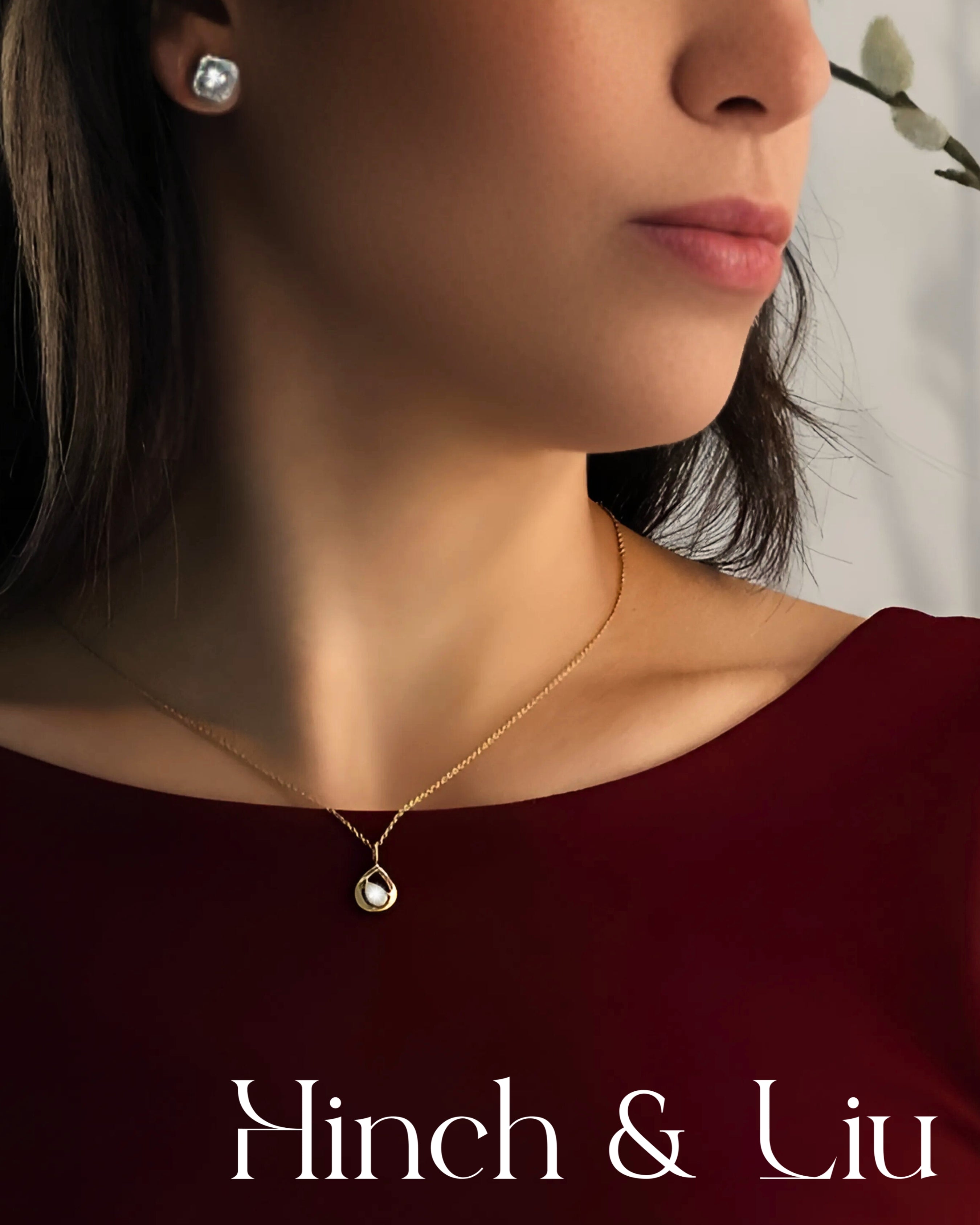Lotus Petal - 0.3 ct. Lab Grown Diamond Pendant in 18K Gold / 14K Gold / Gold Vermeil, IGI Certified