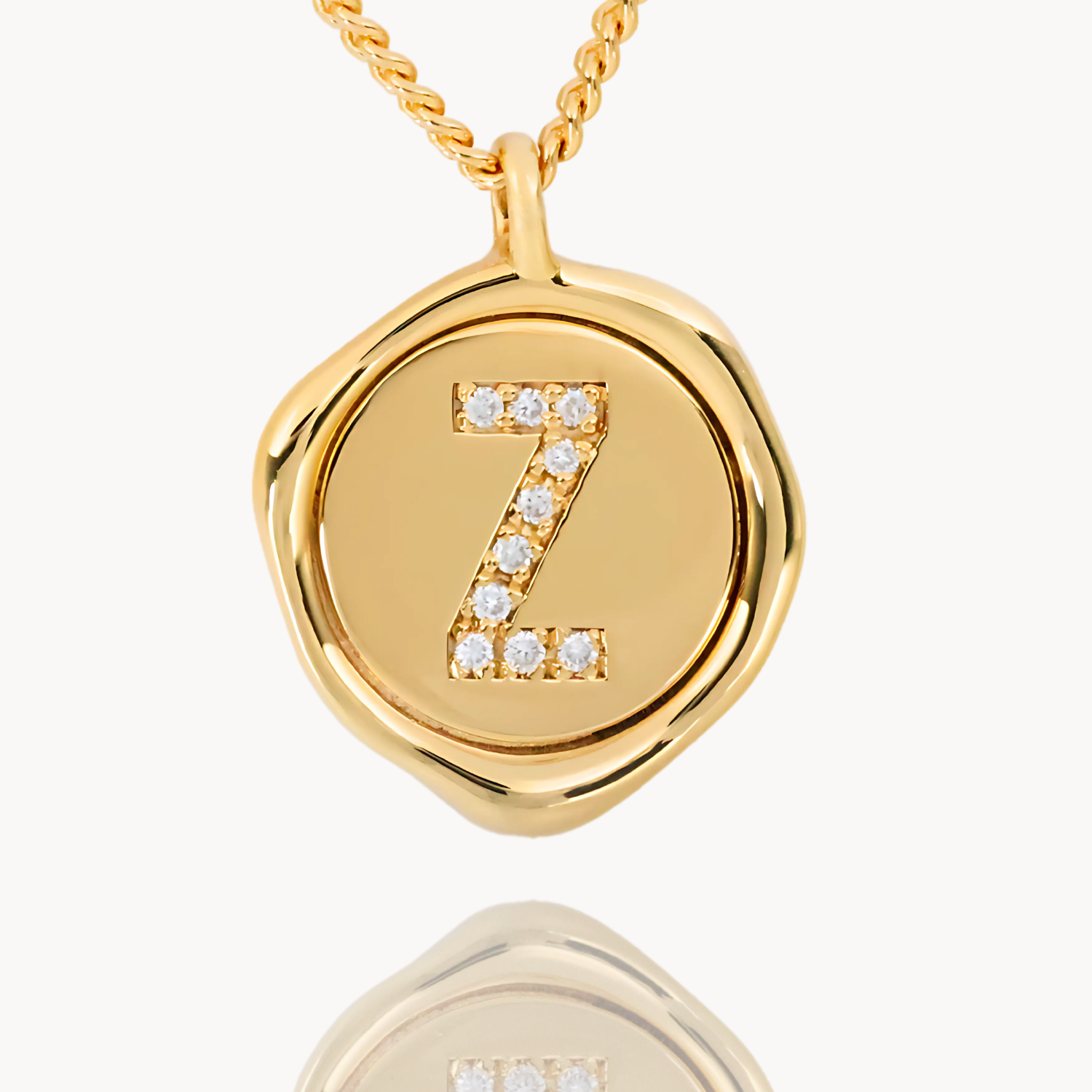 Z Initial Lab Grown Diamond Pendant Necklace in 14K or 18K Gold / Gold Vermeil