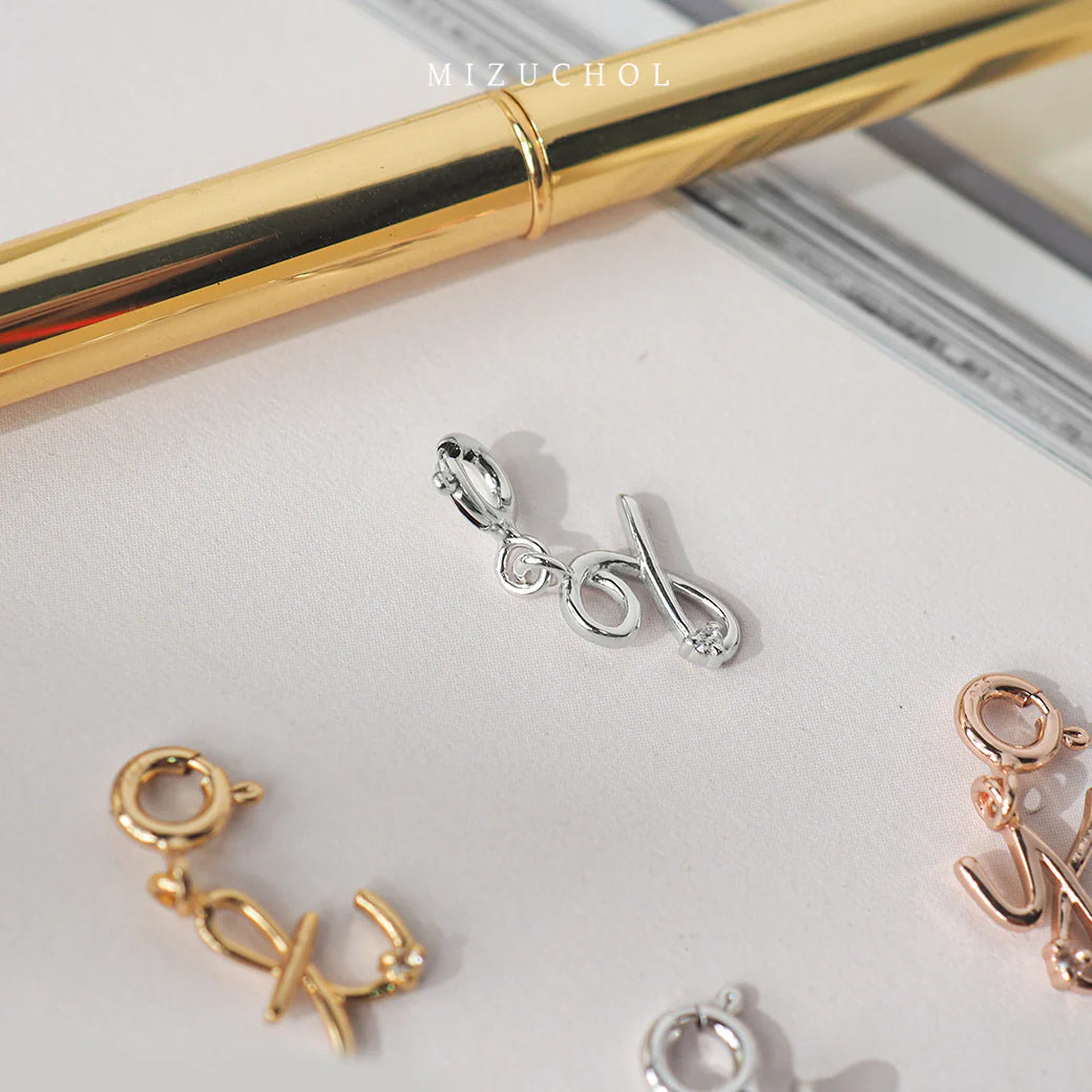 Letter Charm - Lab Grown Diamond Pendant in 14K Gold/18k Gold/925 Silver