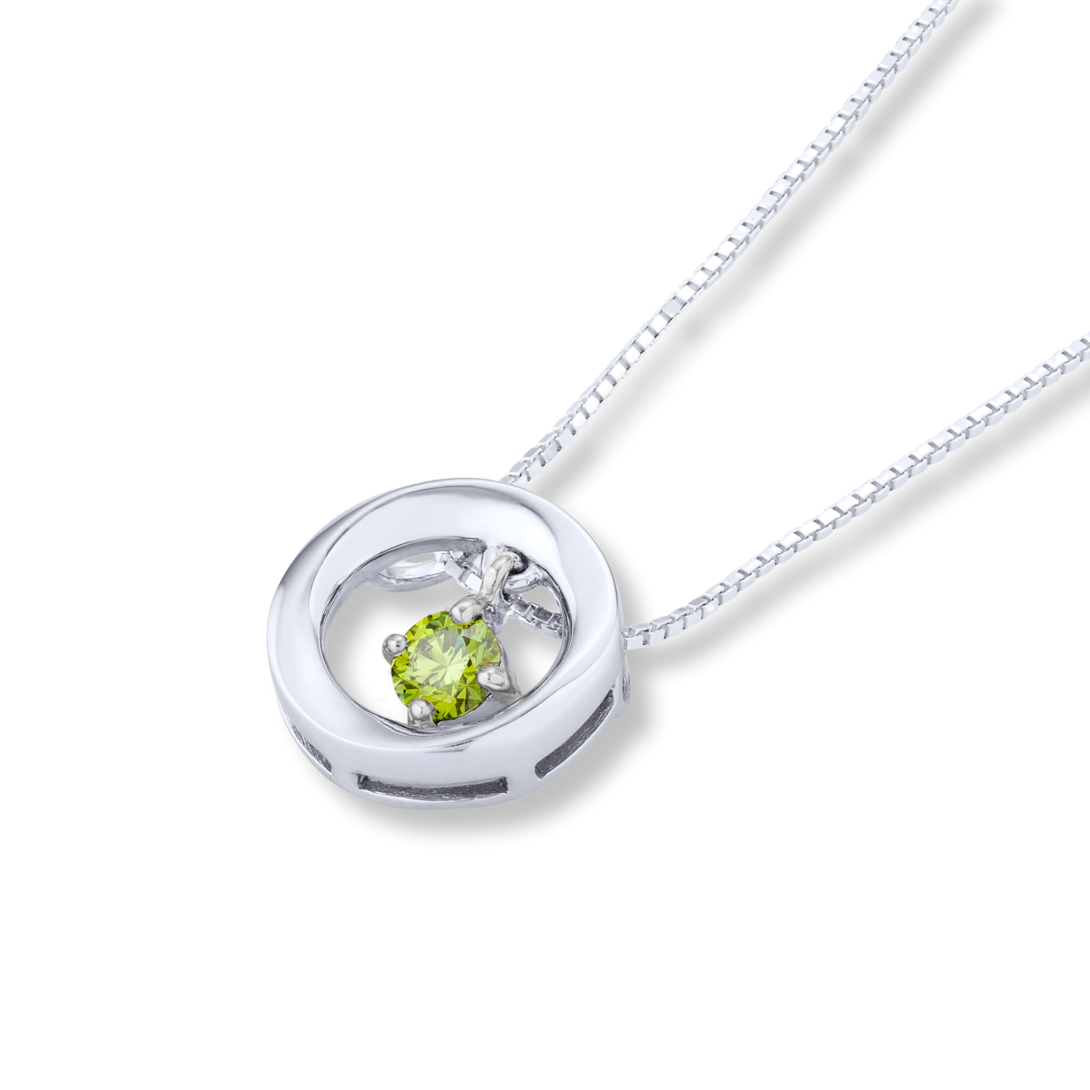 Droplet - 0.25 Ct. Lab Grown Green Diamond Solitaire Pendant in 18k Gold, IGI Certified - Limited Edition