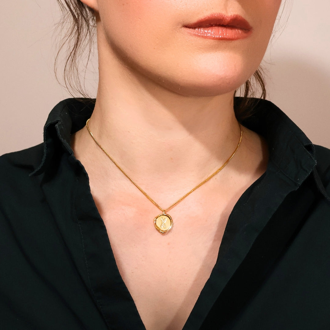 U Letter Pendant - Lab Grown Diamond Pendant in 14K Gold/18k Gold/925 Silver