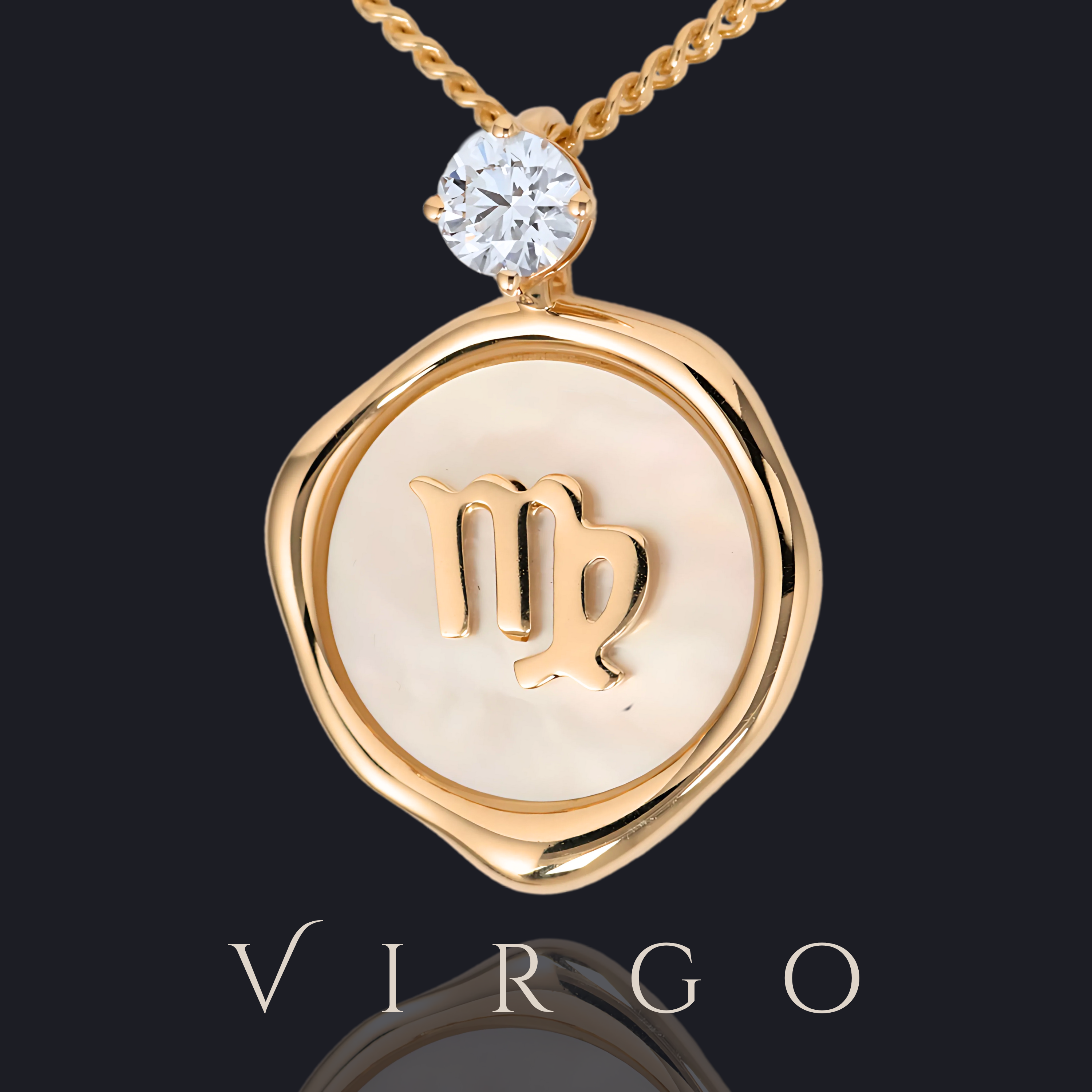 Virgo Zodiac Pendant - 0.2 ct. Lab Grown Diamond Pendant in 18K Gold / 14K Gold / Gold Vermeil