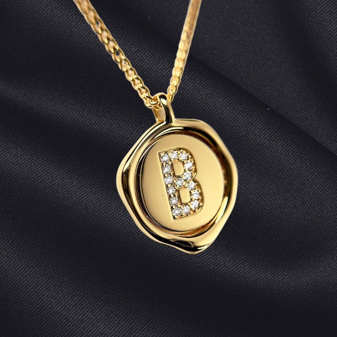 B Letter Pendant - Lab Grown Diamond Pendant in 14K Gold/18k Gold/925 Silver