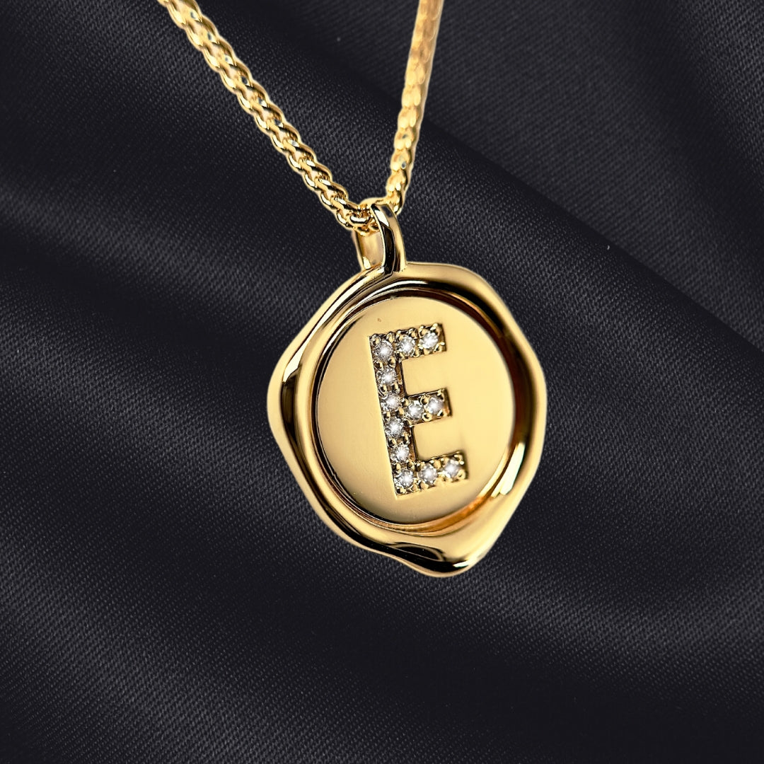 E Letter Pendant - Lab Grown Diamond Pendant in 14K Gold/18k Gold/925 Silver