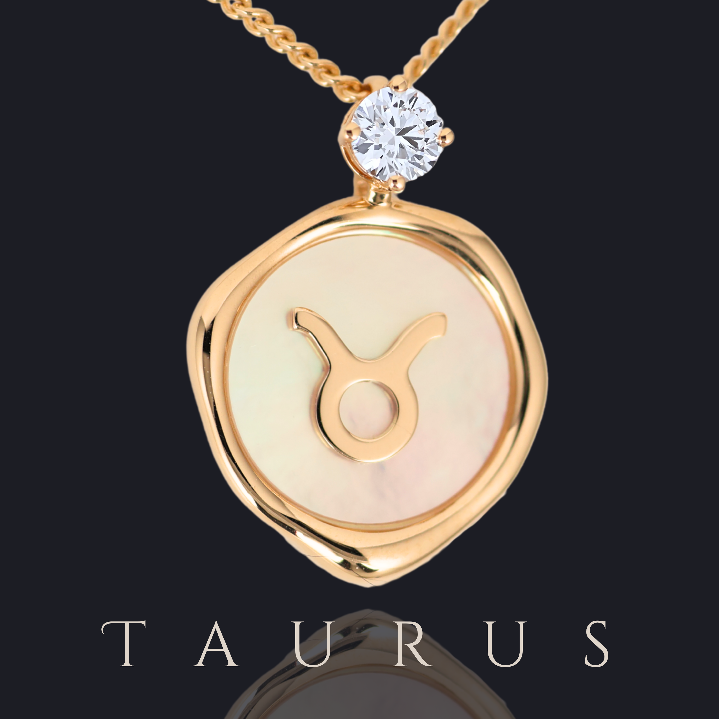 Taurus Zodiac Pendant - 0.2 ct. Lab Grown Diamond Pendant in 18K Gold / 14K Gold / Gold Vermeil