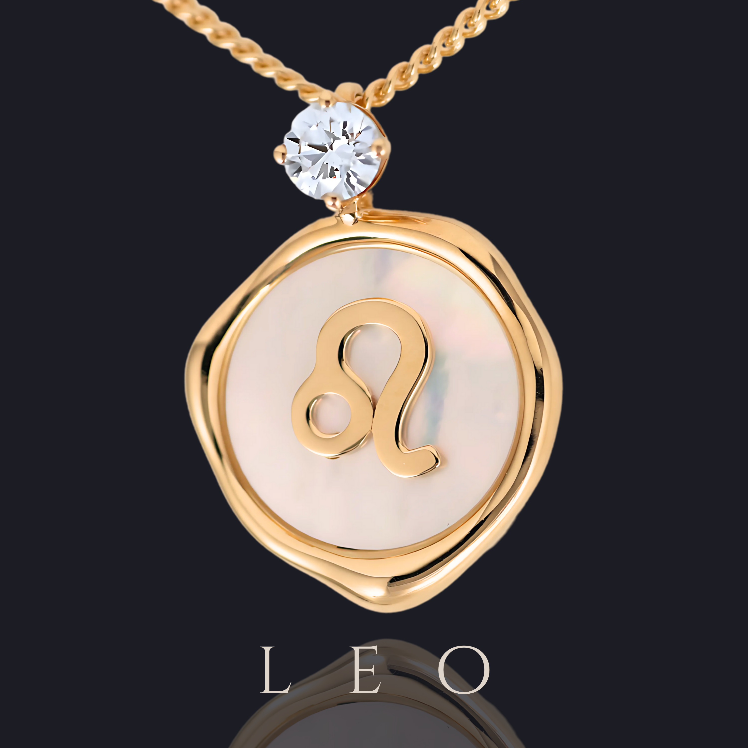 Leo Zodiac Pendant - 0.2 ct. Lab Grown Diamond Pendant in 18K Gold / 14K Gold / Gold Vermeil