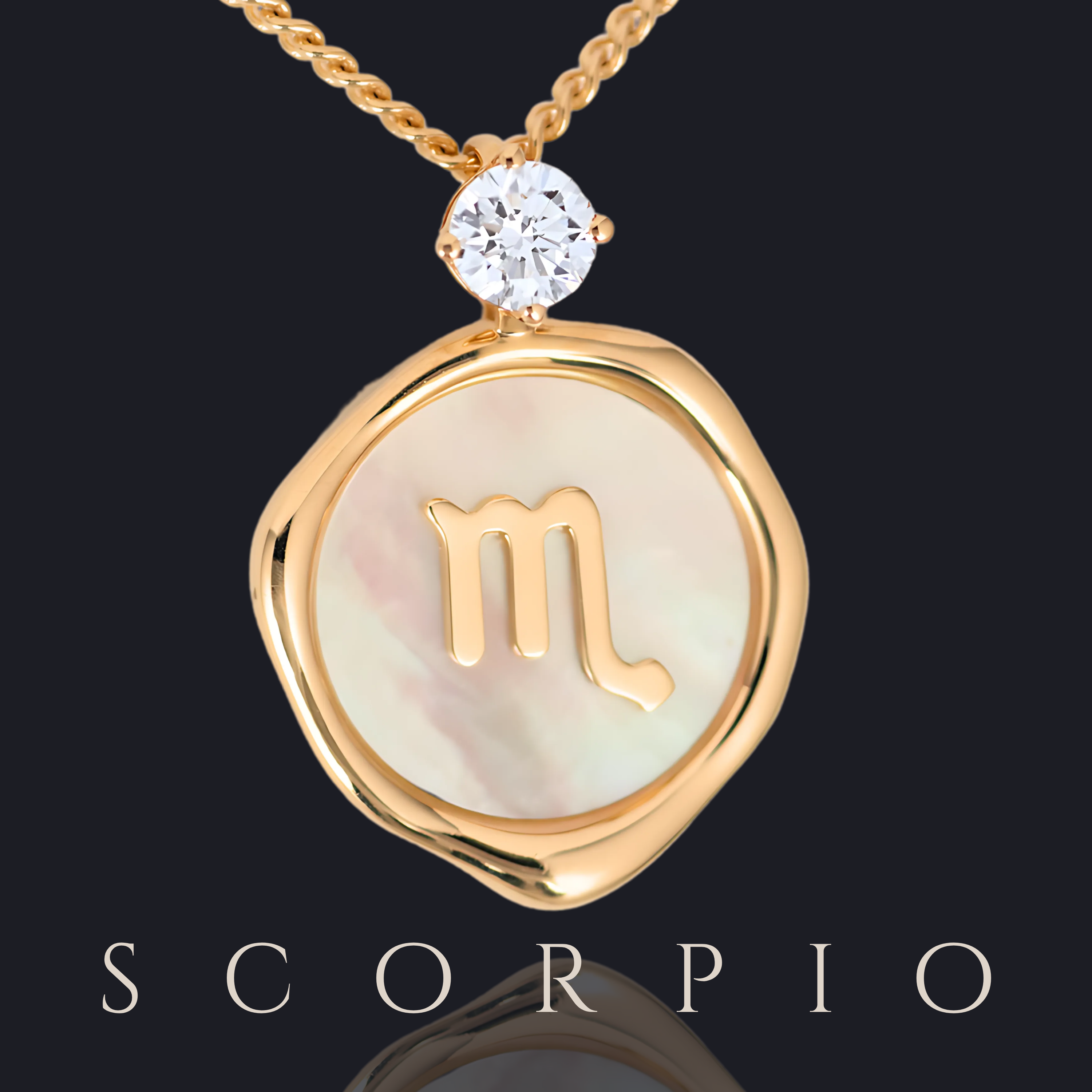 Scorpio Zodiac Pendant - 0.2 ct. Lab Grown Diamond Pendant in 18K Gold / 14K Gold / Gold Vermeil