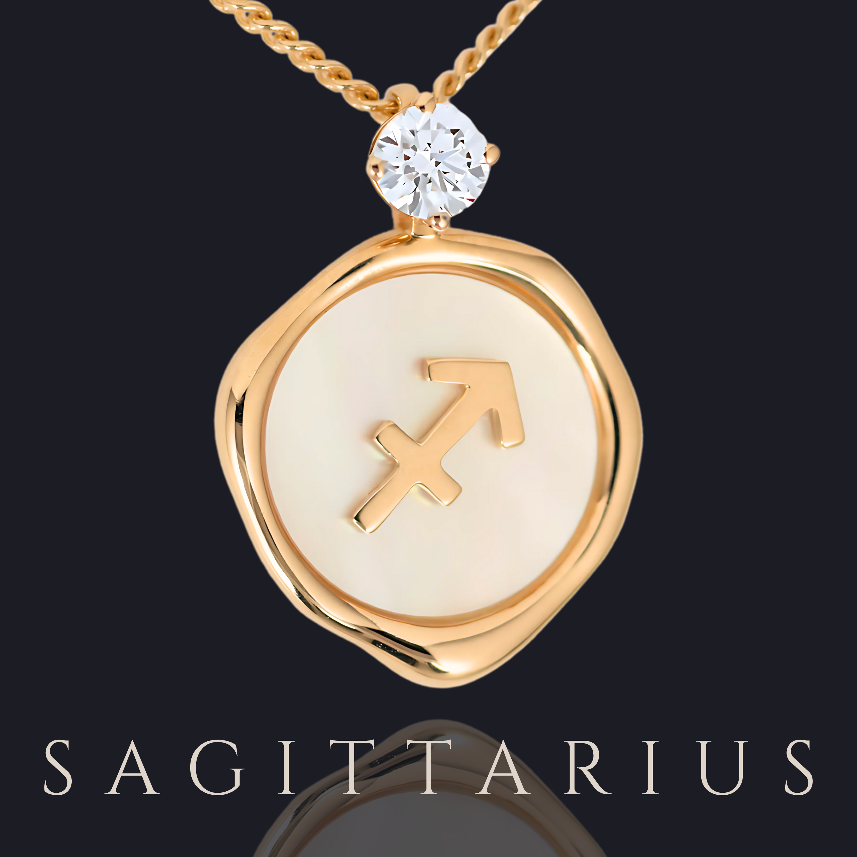 Sagittarius Zodiac Pendant - 0.2 ct. Lab Grown Diamond Pendant in 18K Gold / 14K Gold / Gold Vermeil