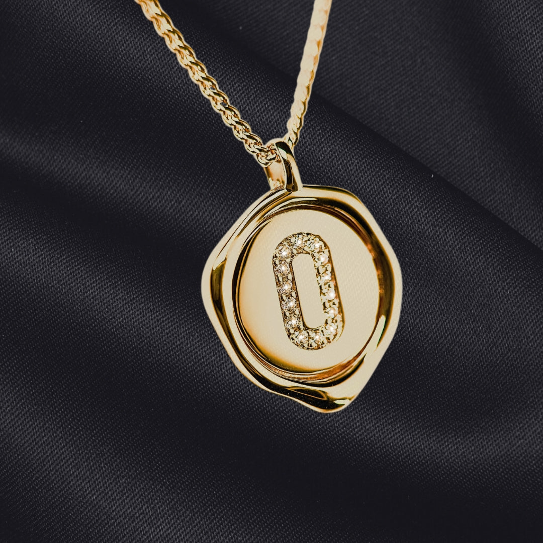 O Letter Pendant - Lab Grown Diamond Pendant in 14K Gold/18k Gold/925 Silver