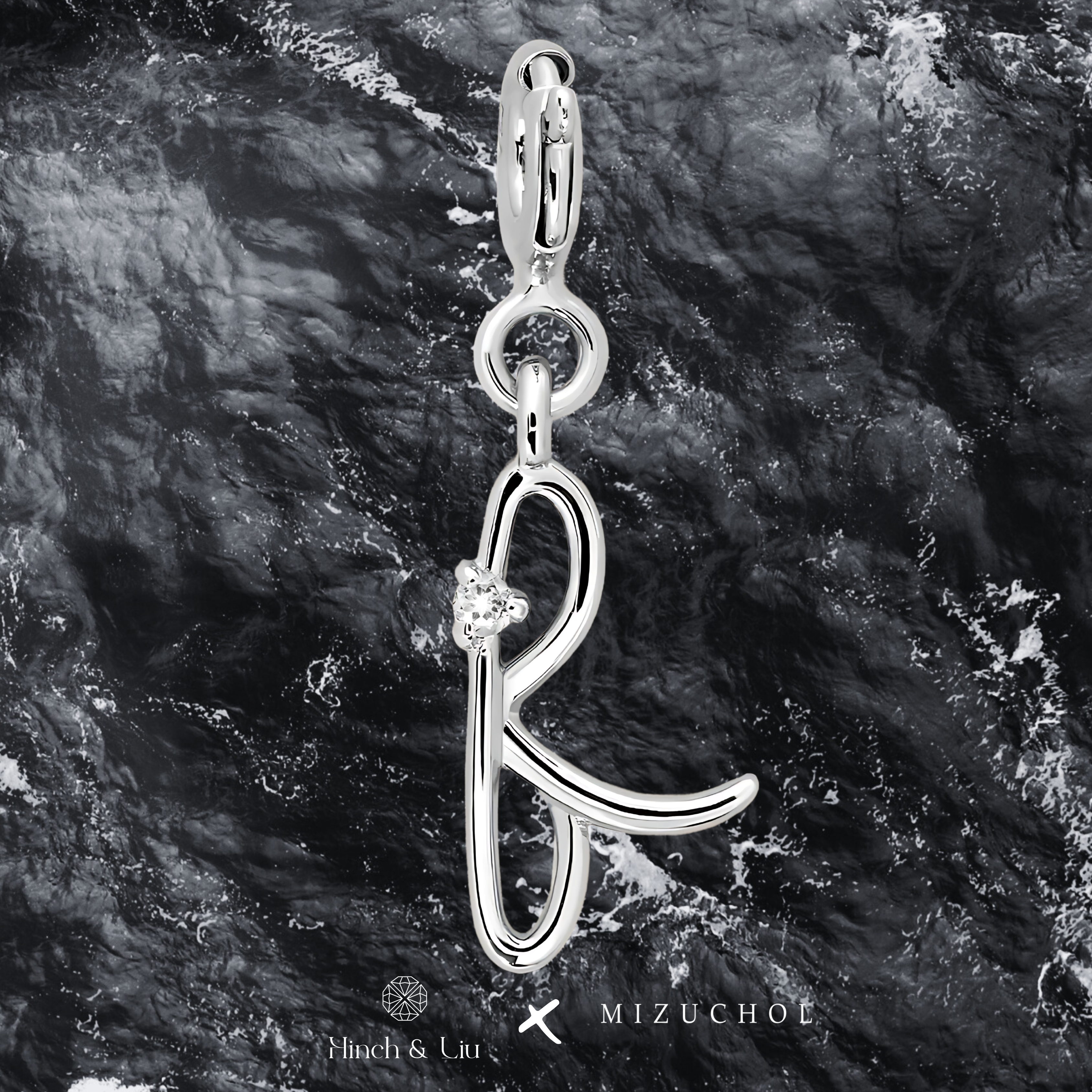 Letter Charm - Lab Grown Diamond Pendant in 14K Gold/18k Gold/925 Silver