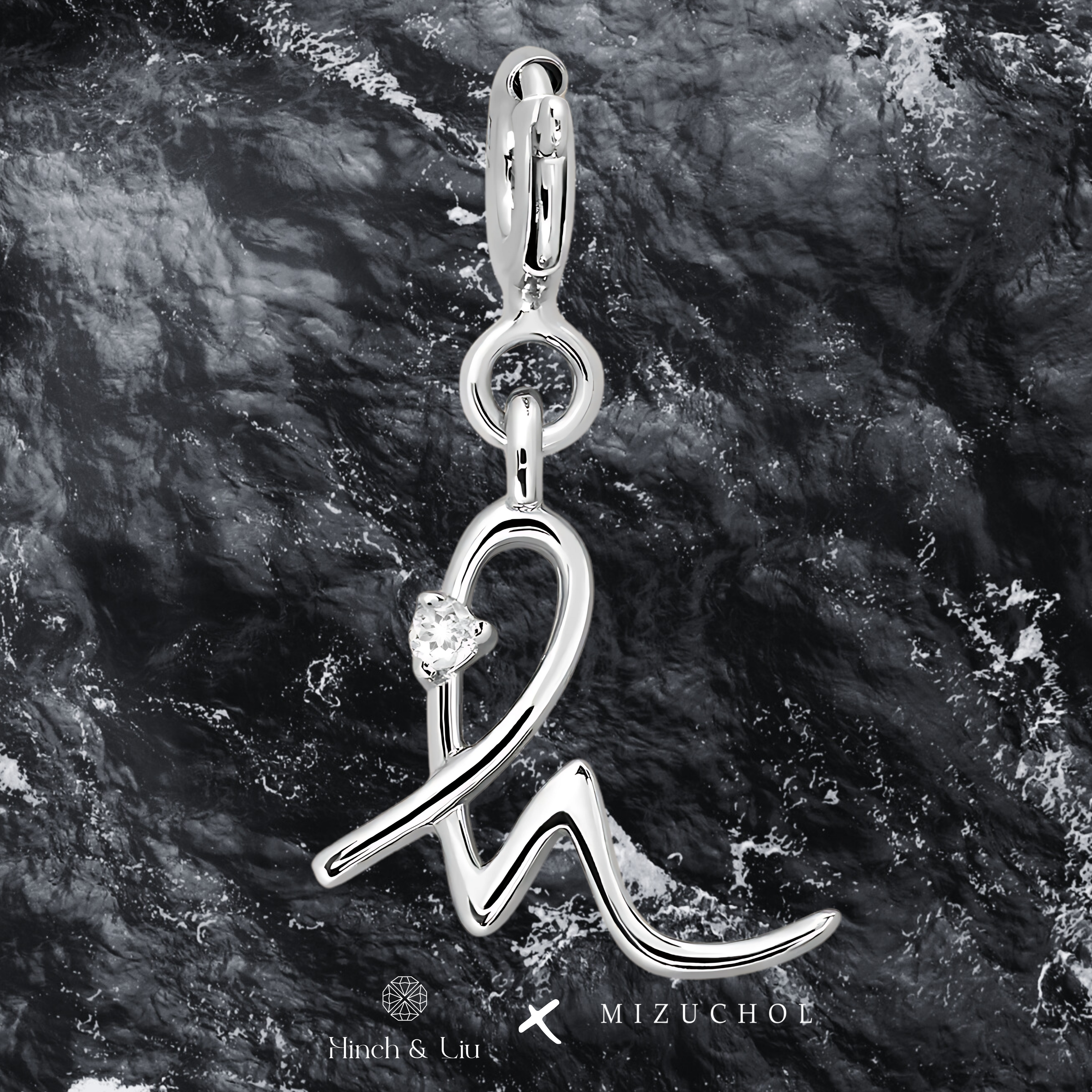 Letter Charm - Lab Grown Diamond Pendant in 14K Gold/18k Gold/925 Silver