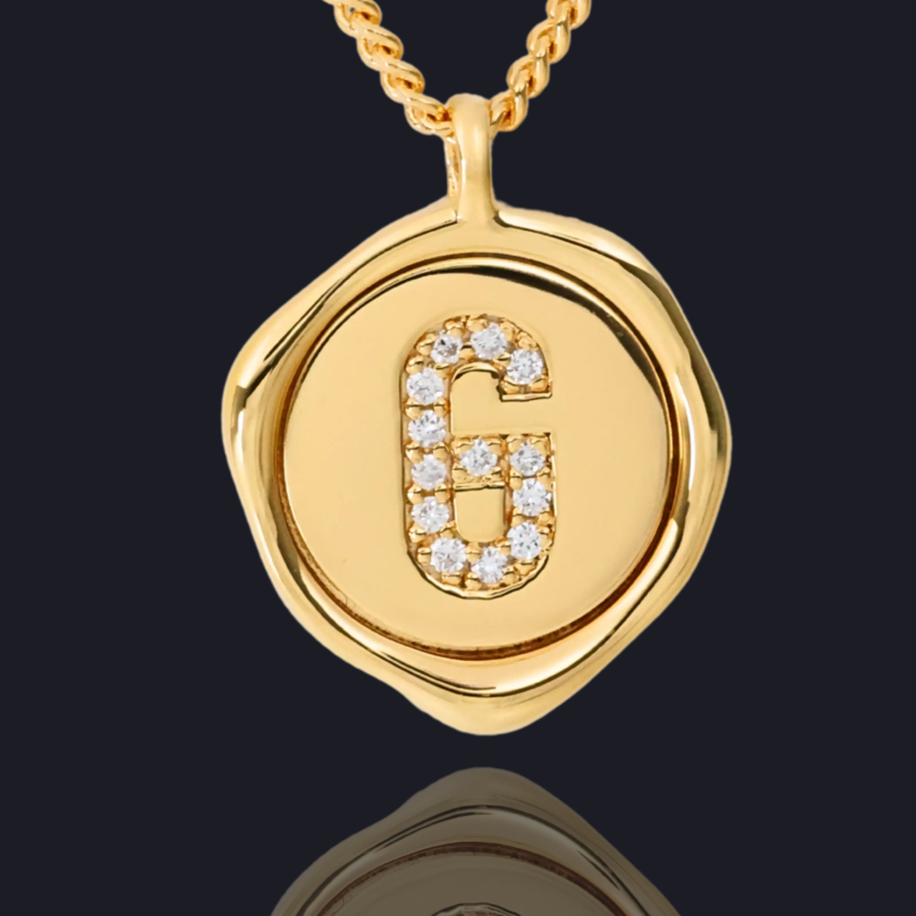 G Letter Pendant - Lab Grown Diamond Pendant in 18K Gold / 14K Gold / Gold Vermeil