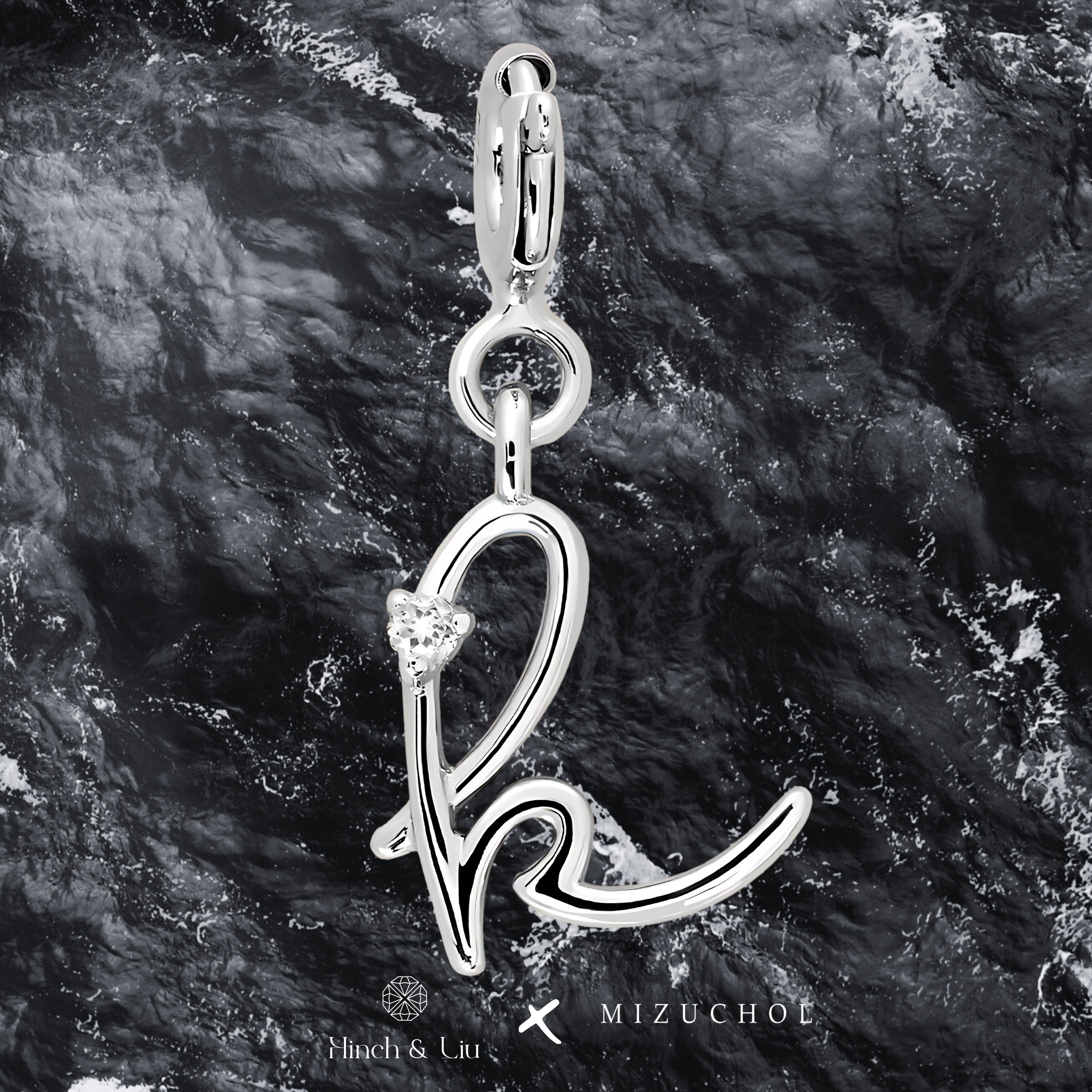 Letter Charm - Lab Grown Diamond Pendant in 14K Gold/18k Gold/925 Silver