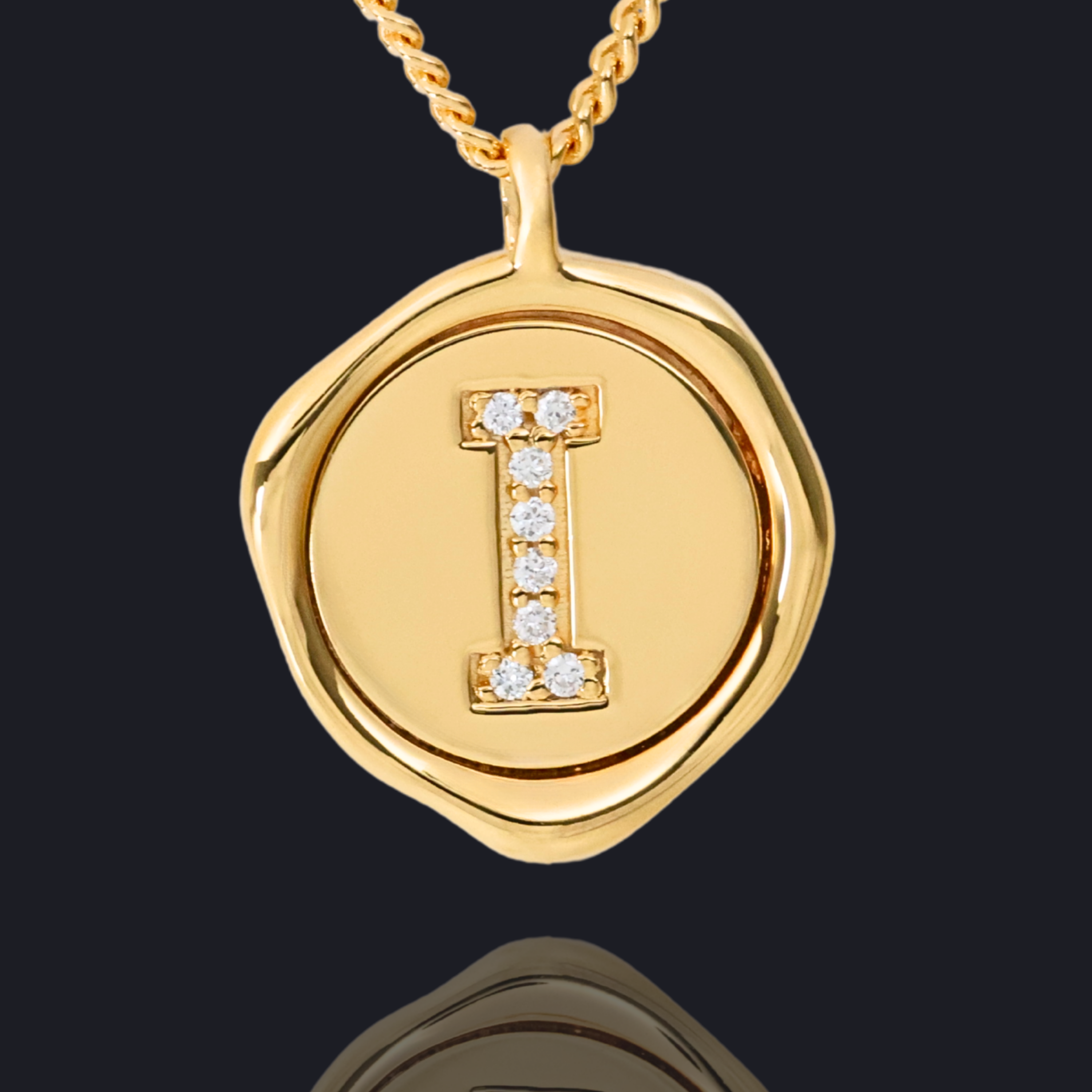I Lab Grown Diamond Pendant in 18K Gold / 14K Gold / Gold Vermeil