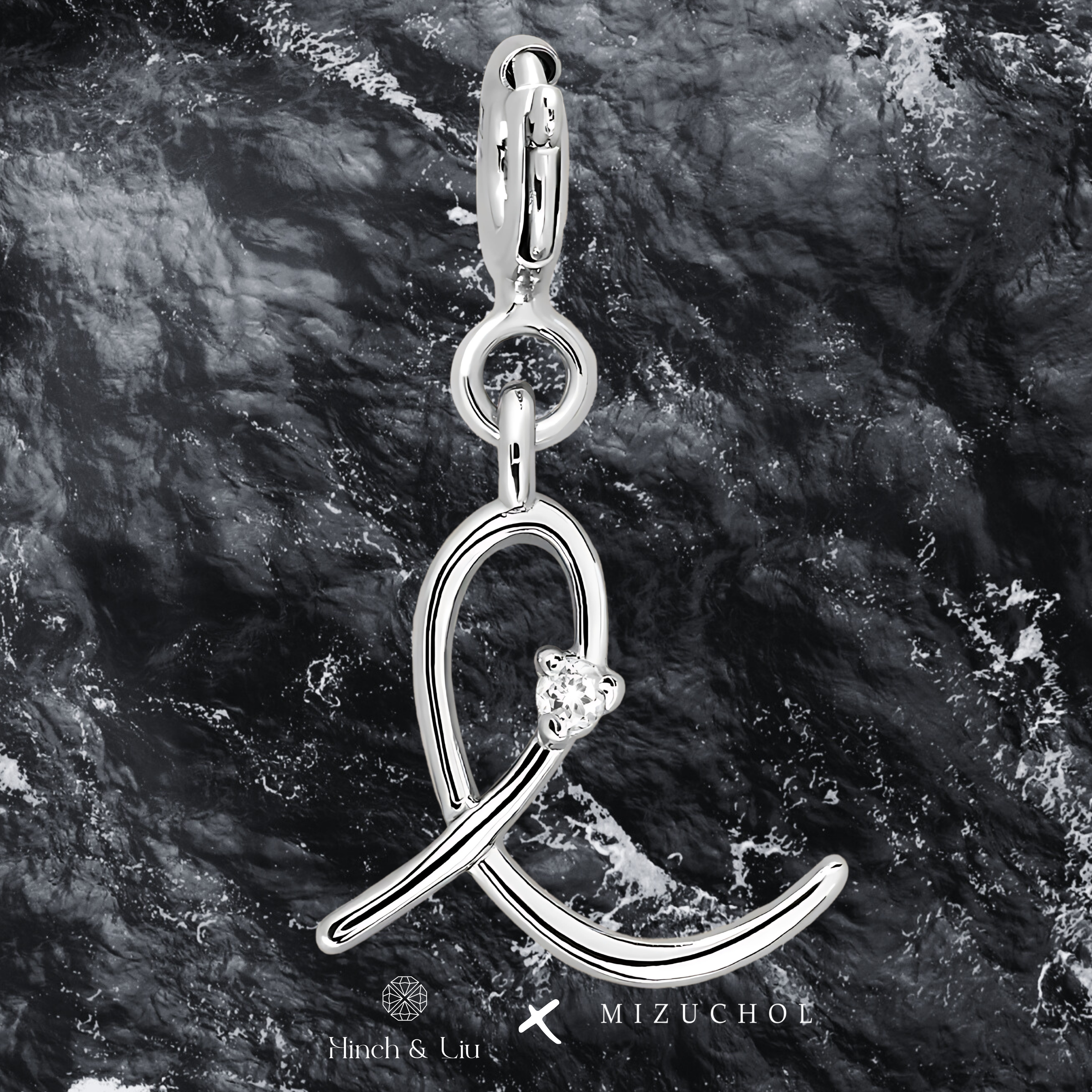 Letter Charm - Lab Grown Diamond Pendant in 14K Gold/18k Gold/925 Silver