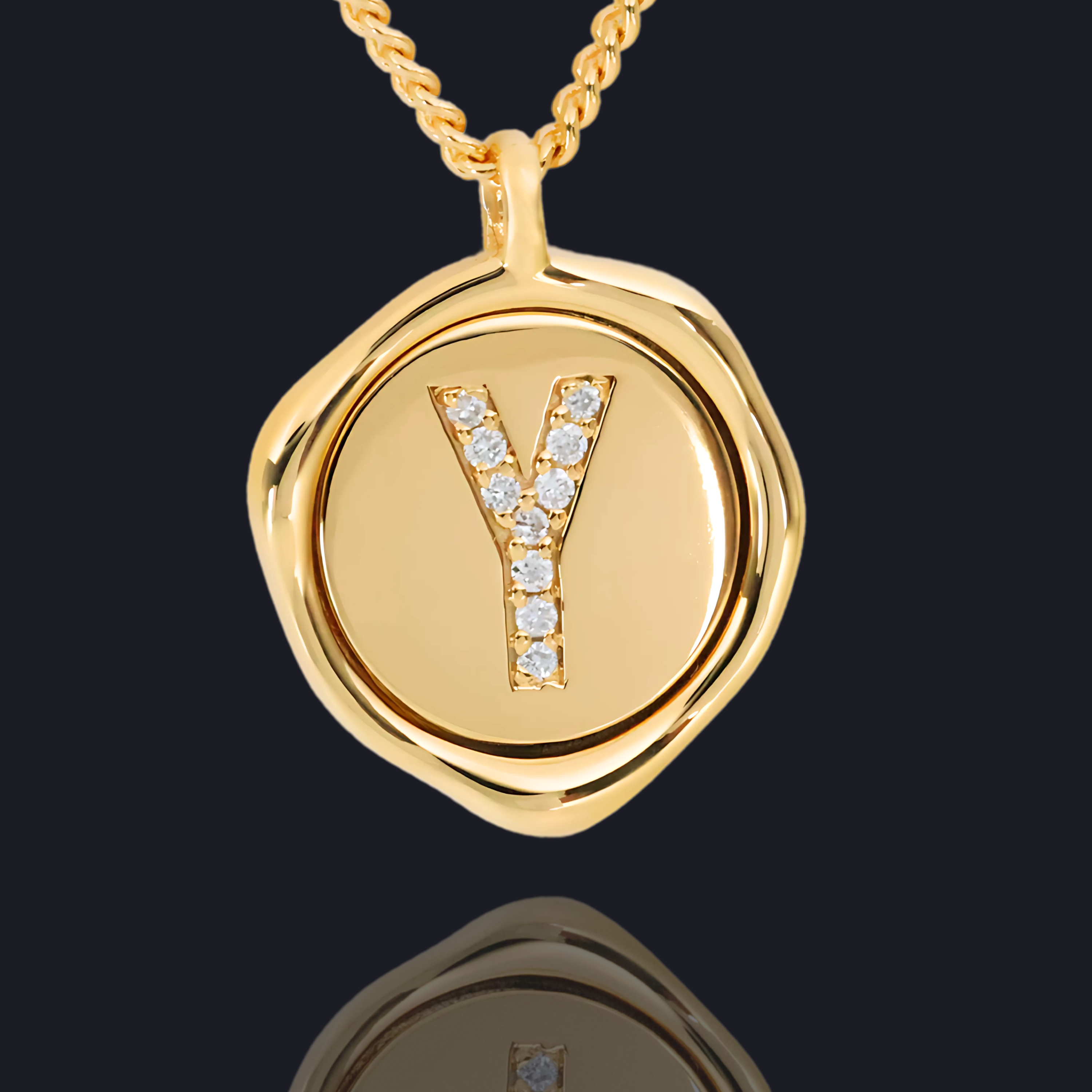 Y Letter Pendant - Lab Grown Diamond Pendant in 14K Gold/18k Gold/925 Silver