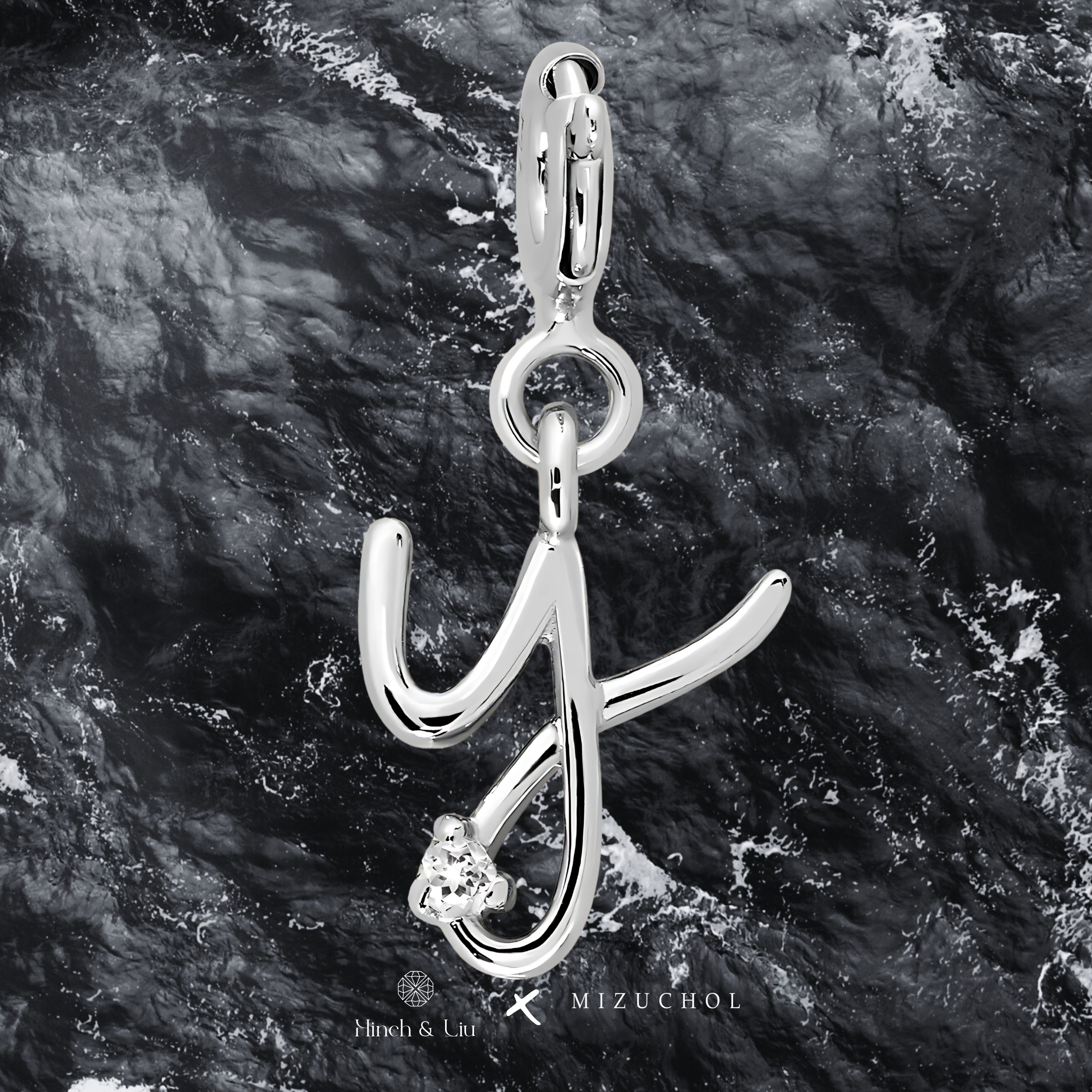 Letter Charm - Lab Grown Diamond Pendant in 14K Gold/18k Gold/925 Silver