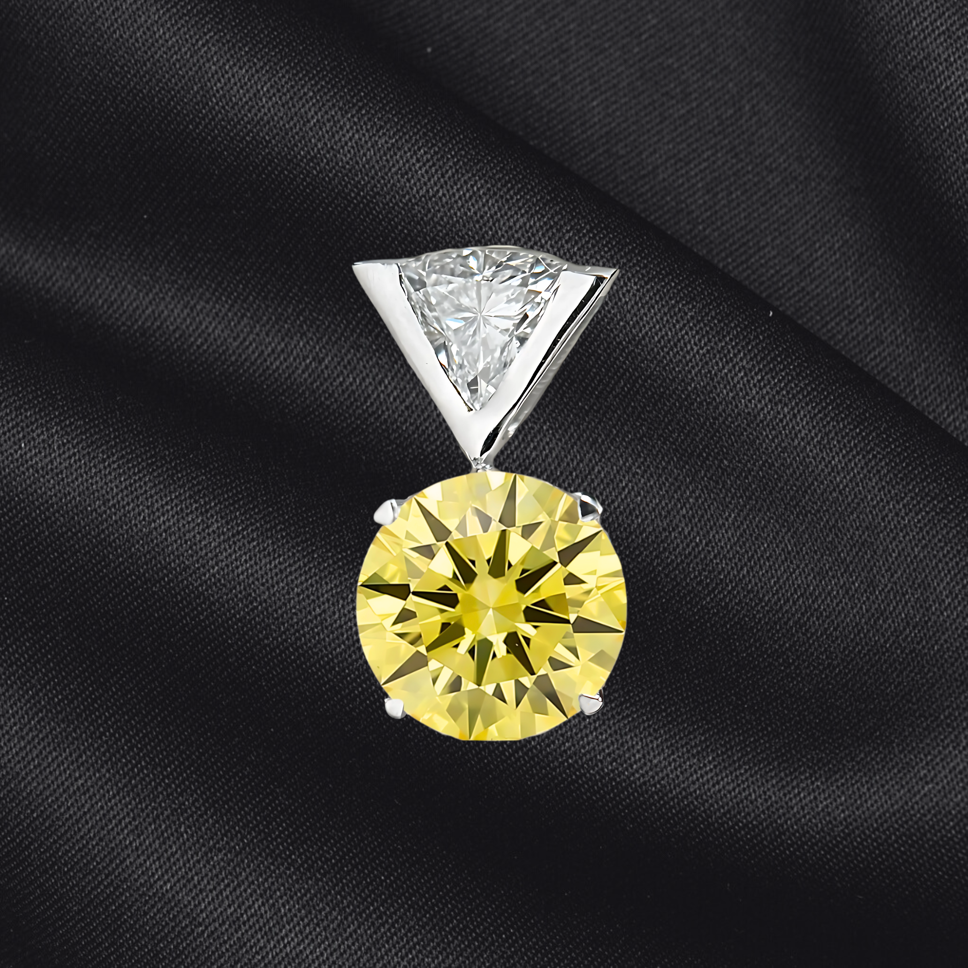 Not Just A Solitaire, Vivid Yellow Lab Grown Diamond Solitaire Pendant in 18k Gold, IGI Certified