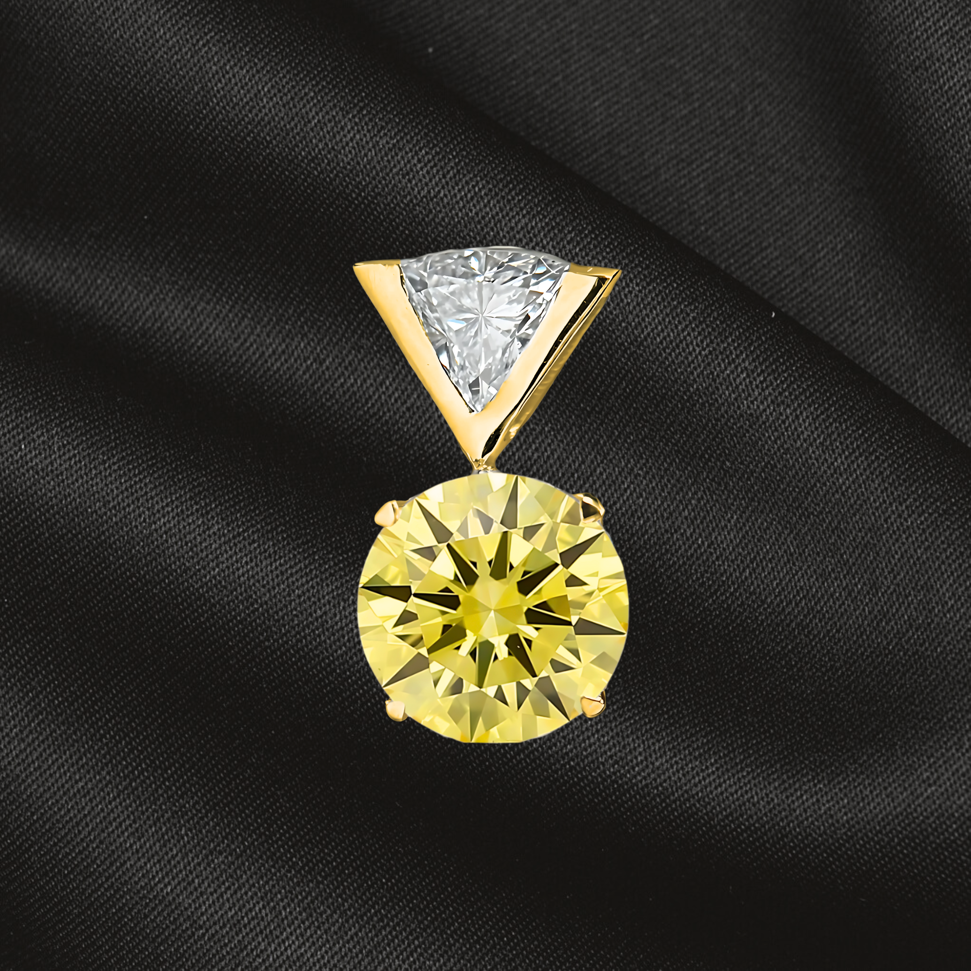 Not Just A Solitaire, Vivid Yellow Lab Grown Diamond Solitaire Pendant in 18k Gold, IGI Certified