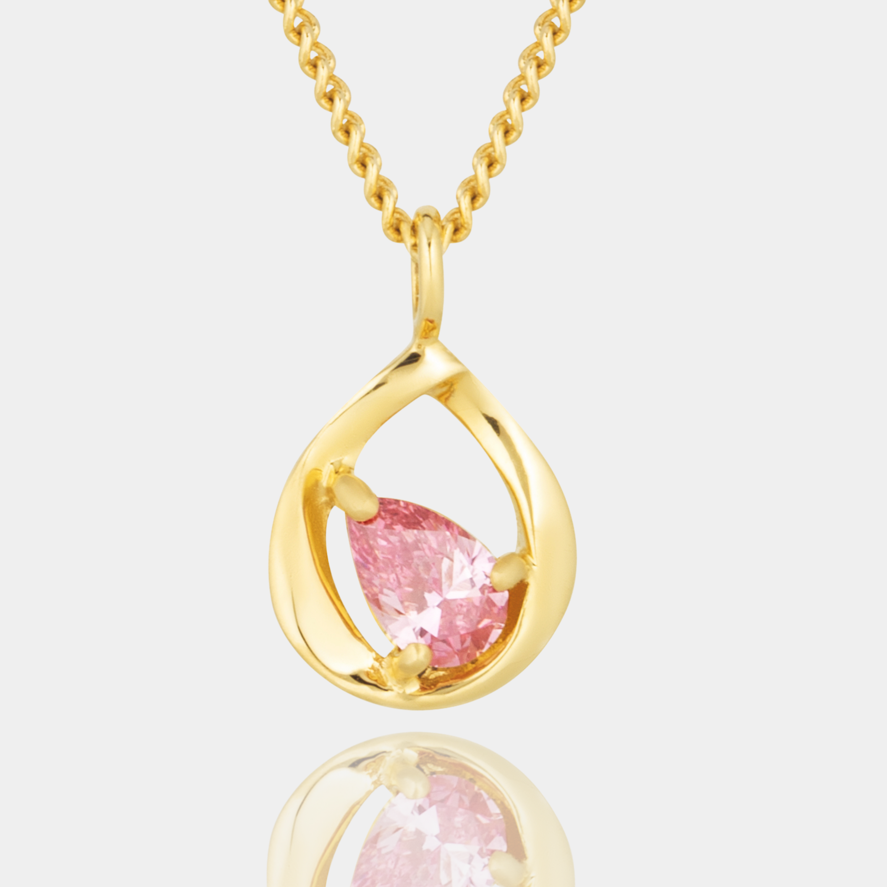 Lotus Petal - 0.33 Ct. Lab Grown Pink Diamond Solitaire Pendant in 18k Gold, IGI Certified - Limited Edition