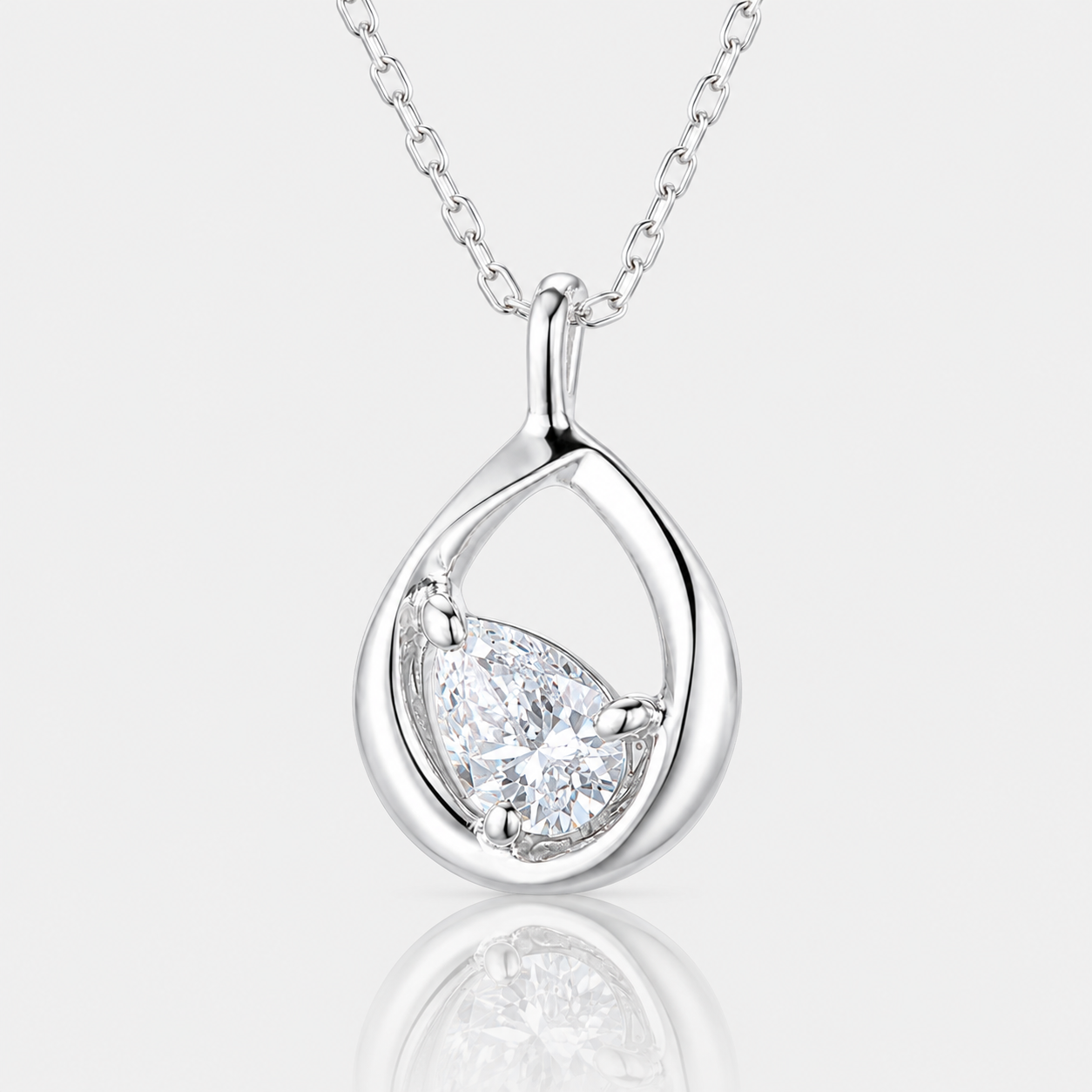 0.3 Carat IGI Certified Lab Grown Diamond Solitaire Pendant Necklace in 14K / 18K Gold / 925Silver | Lotus Petal