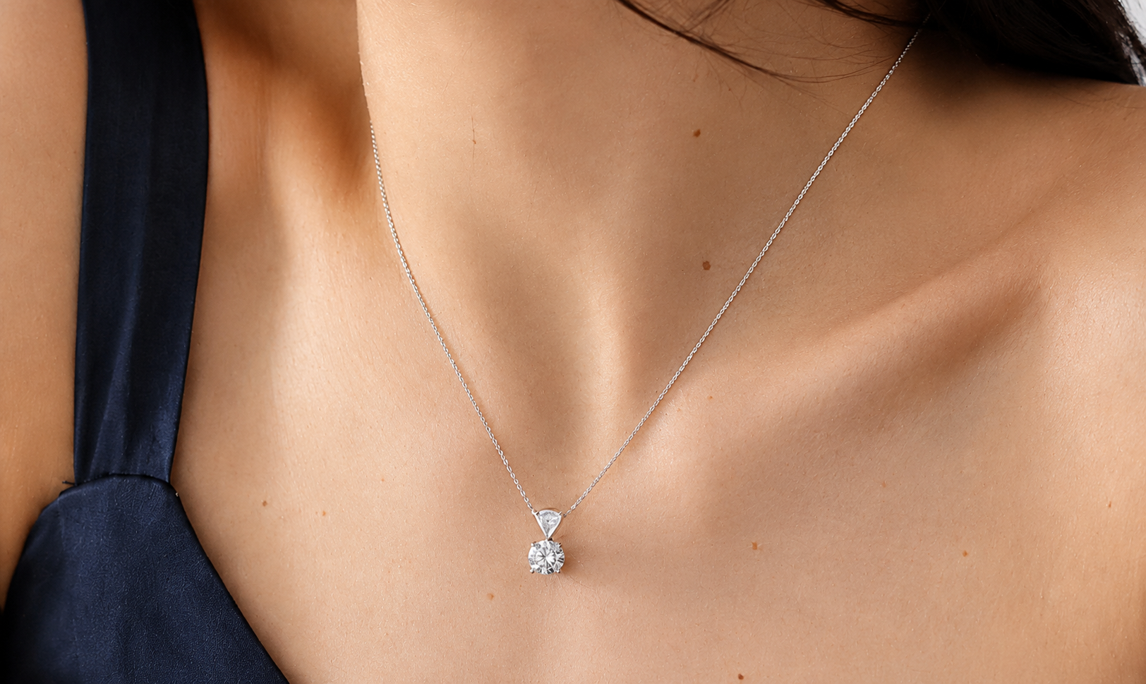 1 ct. Certified Lab Grown Diamond Pendant Necklace – "Not Just Solitaire" – 14K / 18K Gold or 925 Sterling Silver