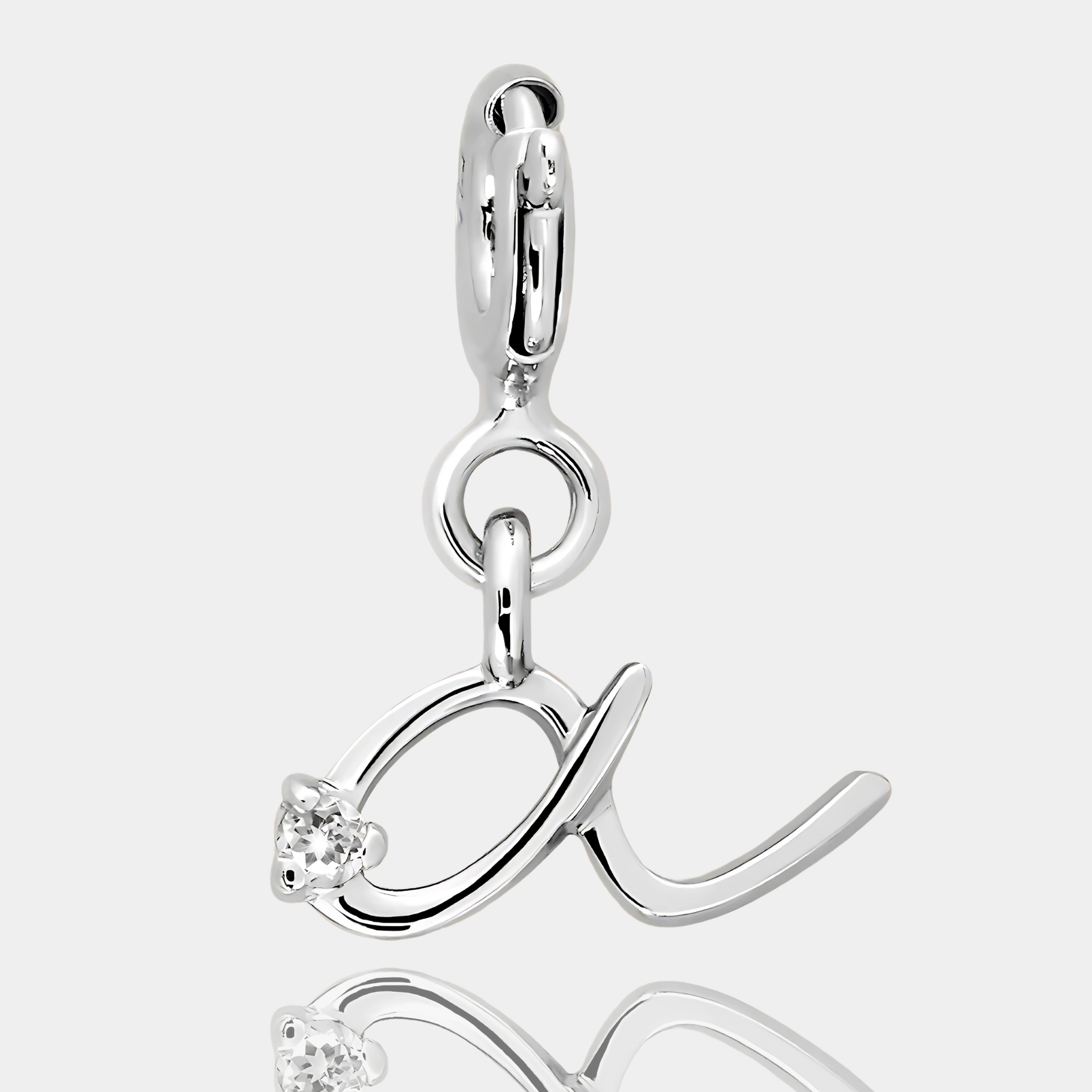 Letter Charm - Lab Grown Diamond Pendant in 14K Gold/18k Gold/925 Silver