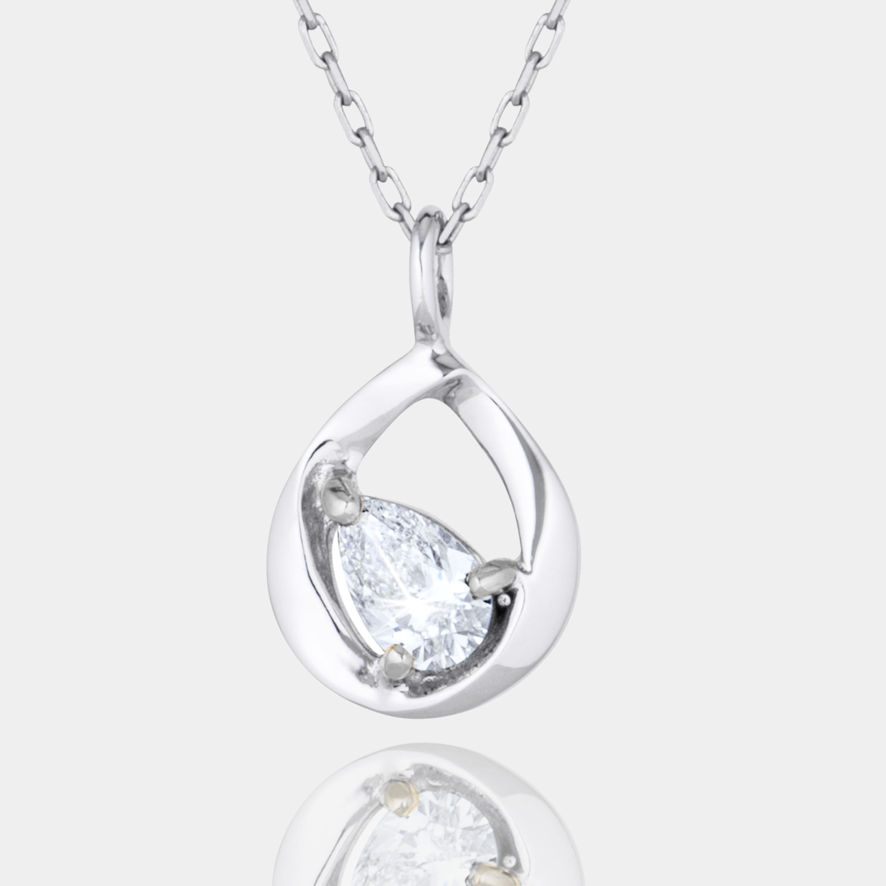 Lotus Petal - 0.3 ct. Lab Grown Diamond Pendant in 18K Gold / 14K Gold / Gold Vermeil, IGI Certified