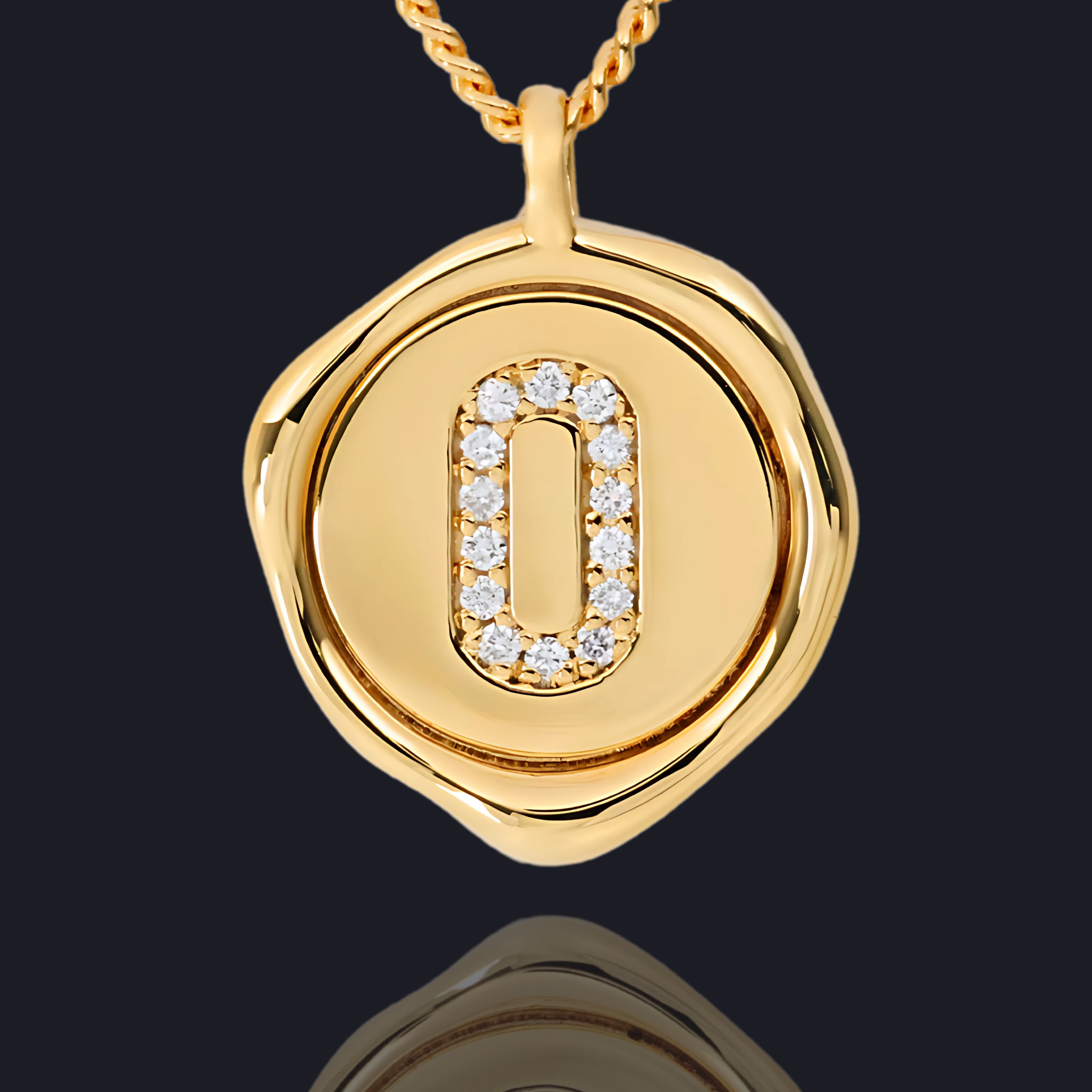 O Letter Pendant - Lab Grown Diamond Pendant in 18K Gold / 14K Gold / Gold Vermeil